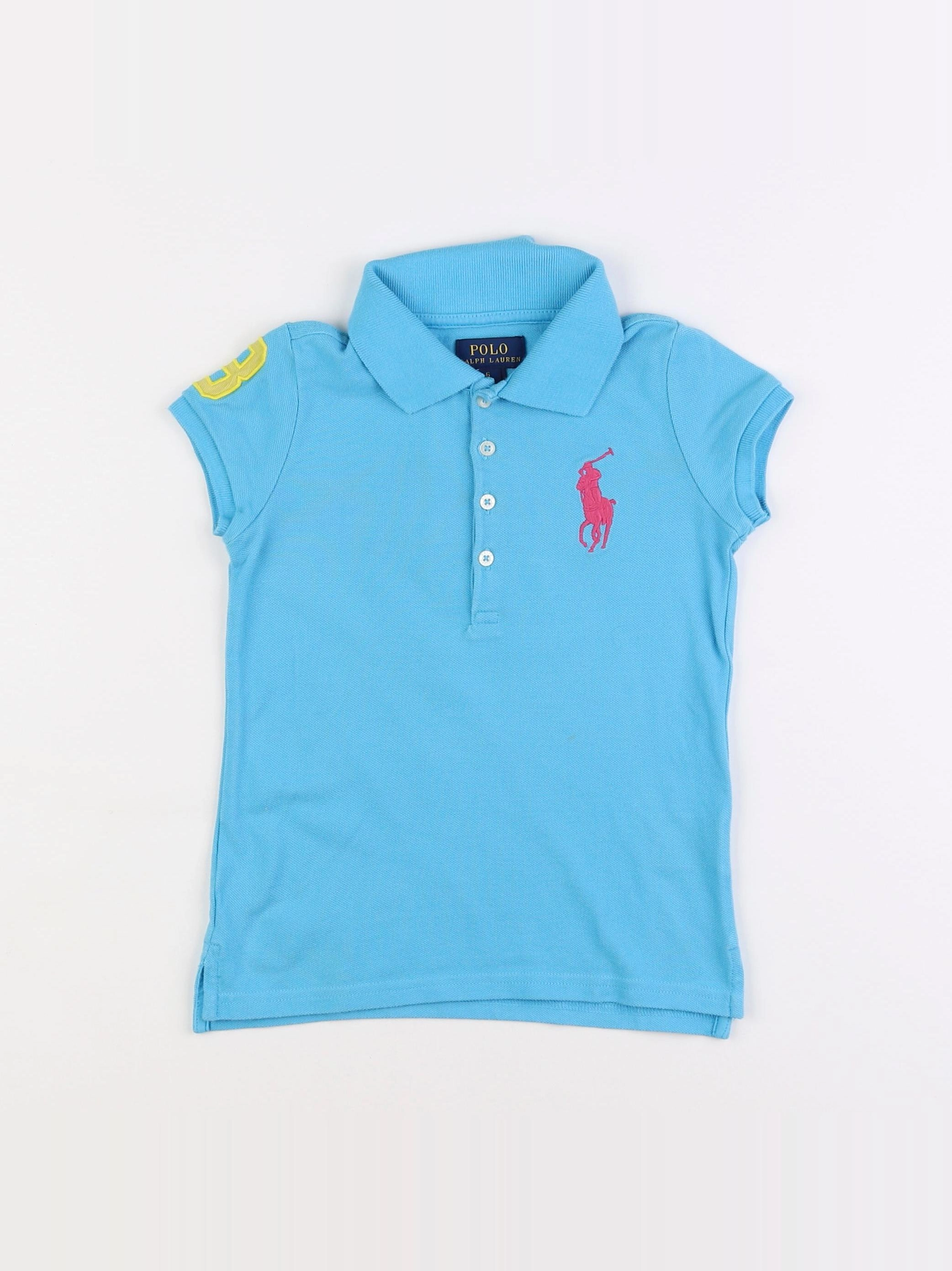 Ralph Lauren - polo imprimé au dos bleu - 6 ans