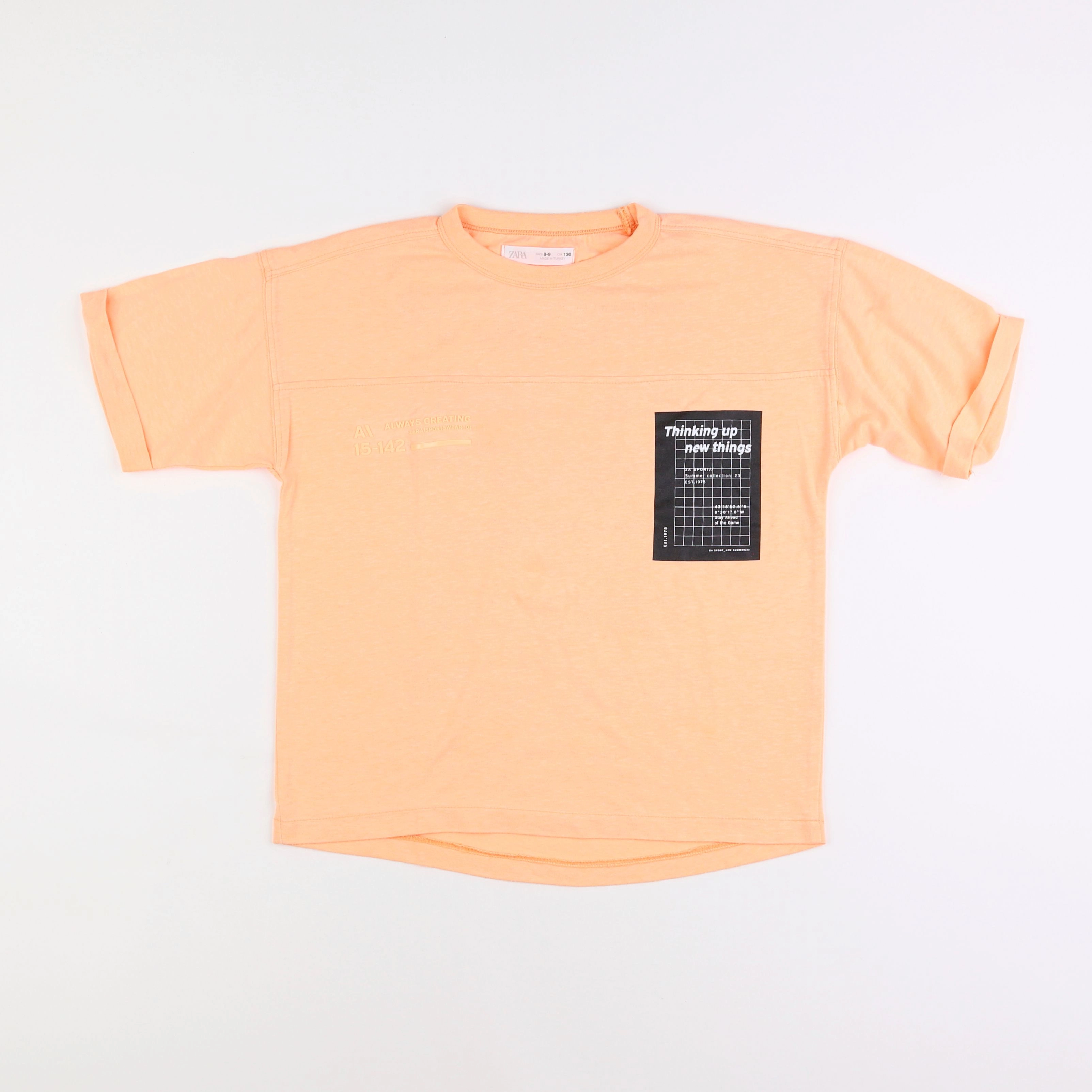 Zara - tee-shirt imprimé au dos orange - 8/9 ans