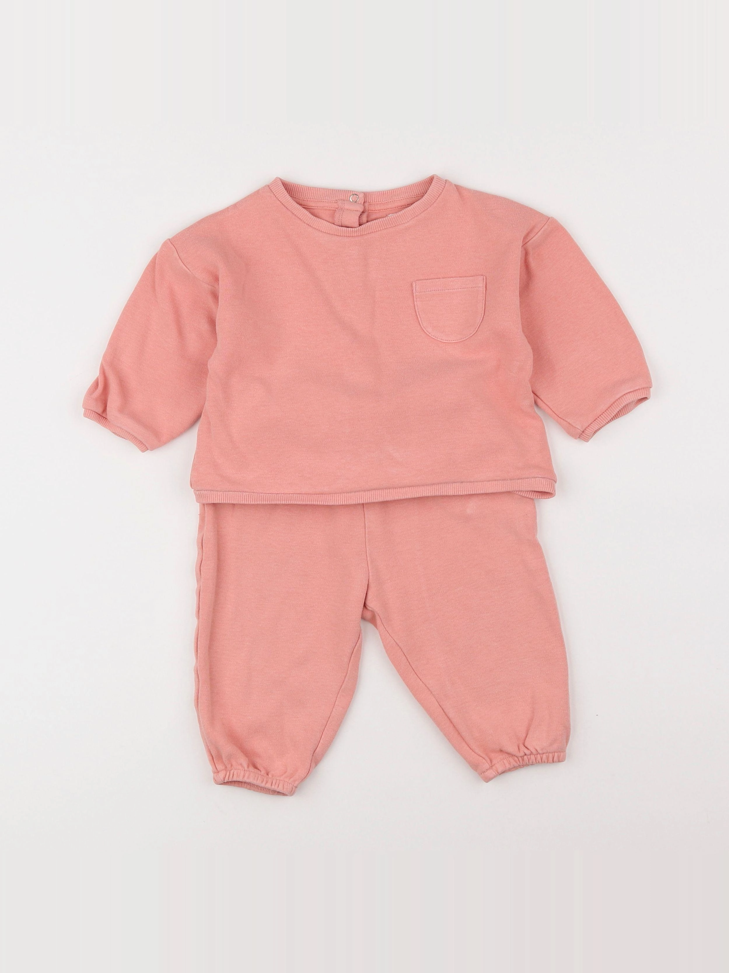 Vertbaudet - ensemble rose - 12 mois