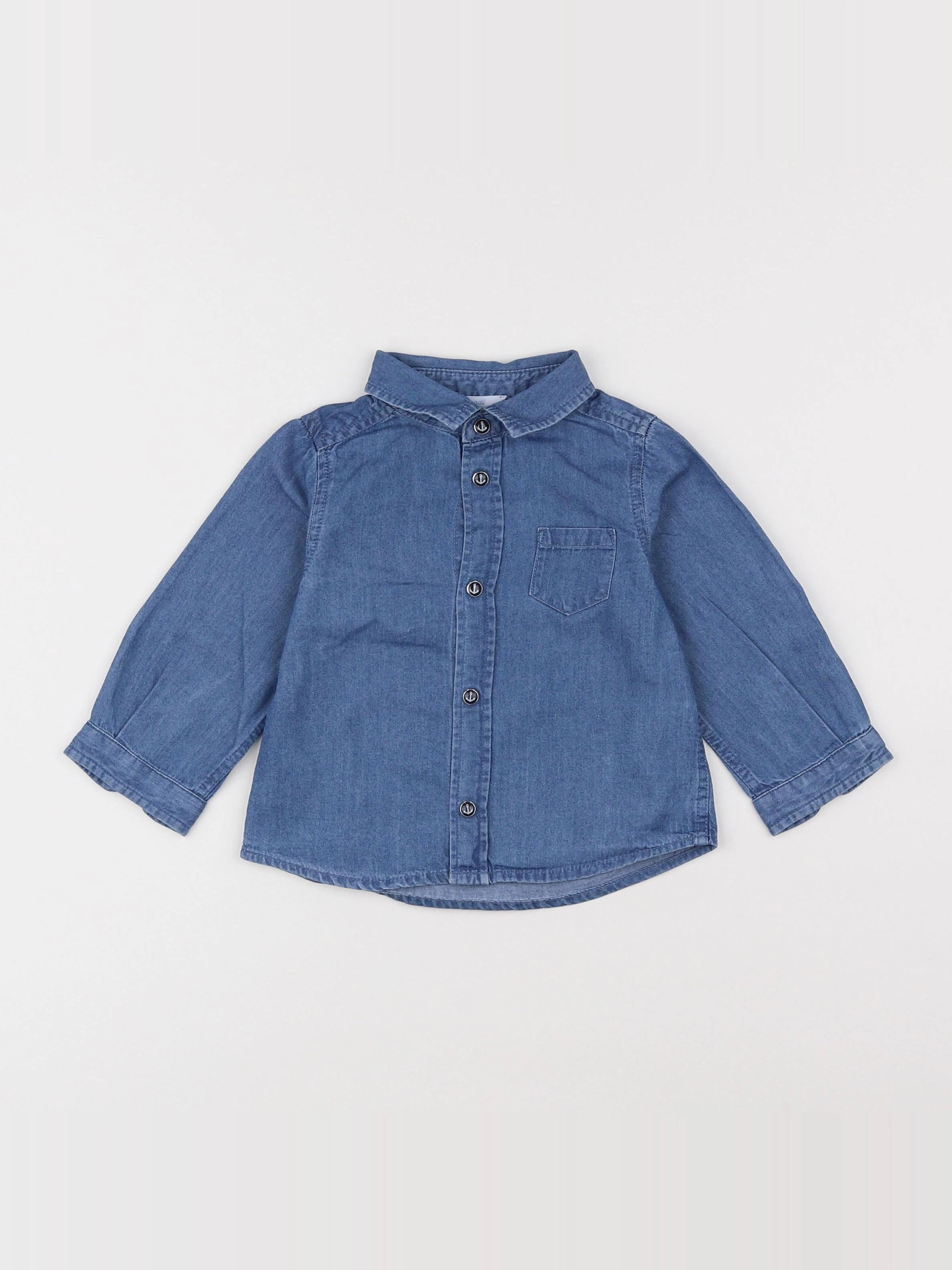 Jacadi - chemise bleu - 12 mois