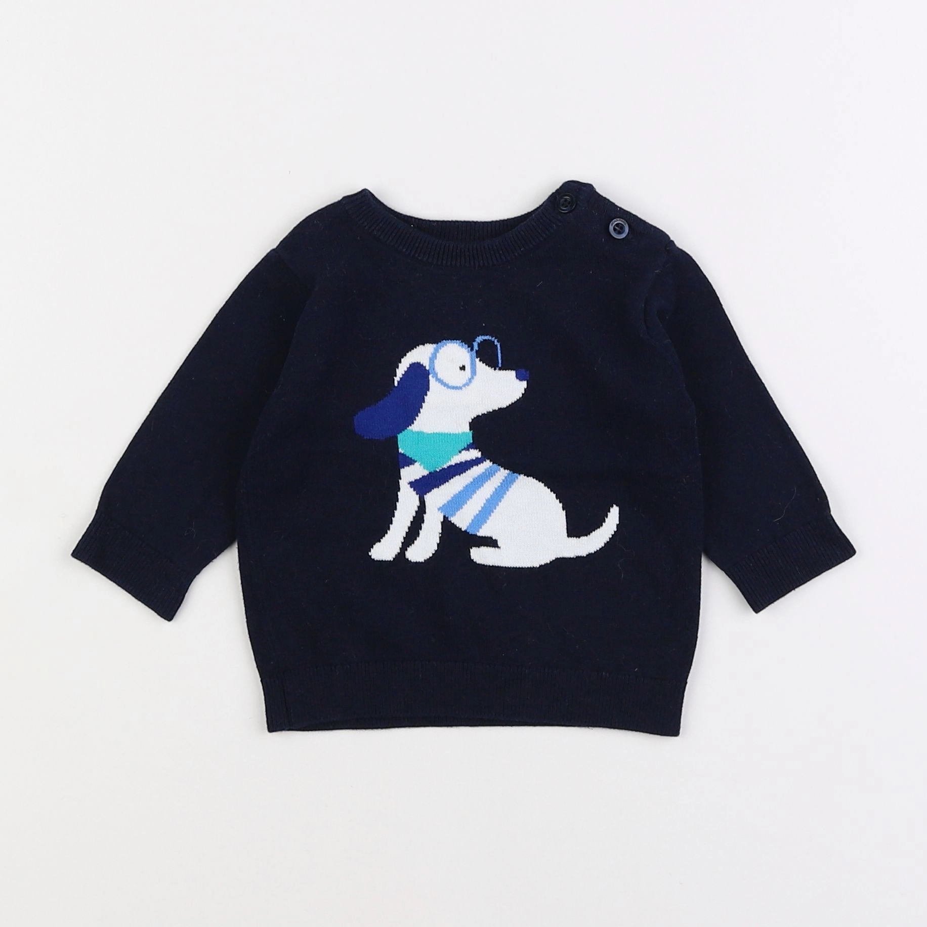 Jacadi - pull bleu - 6 mois