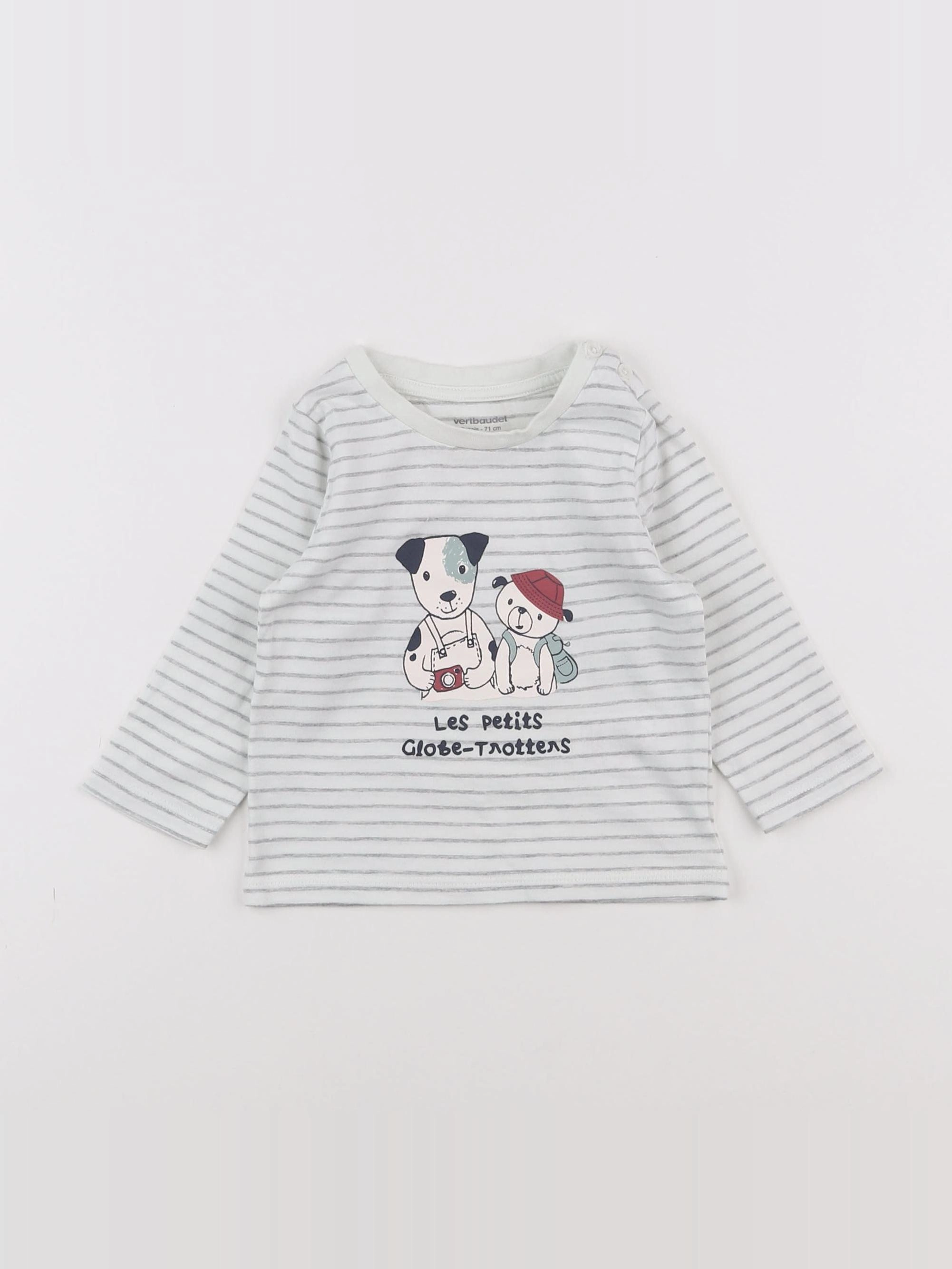Vertbaudet - tee-shirt bleu - 9 mois