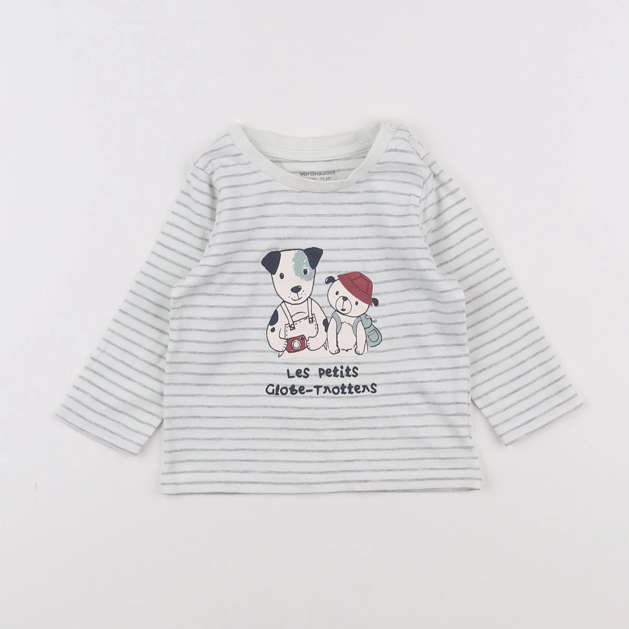 Vertbaudet - tee-shirt bleu - 9 mois