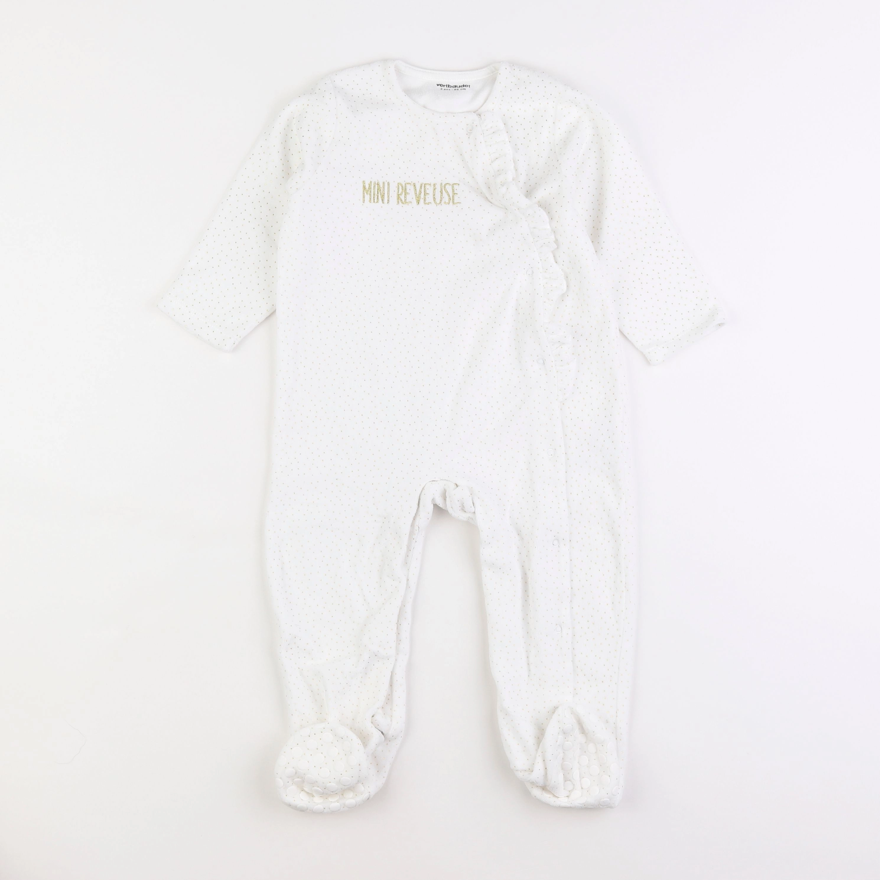 Vertbaudet - pyjama velours blanc - 2 ans
