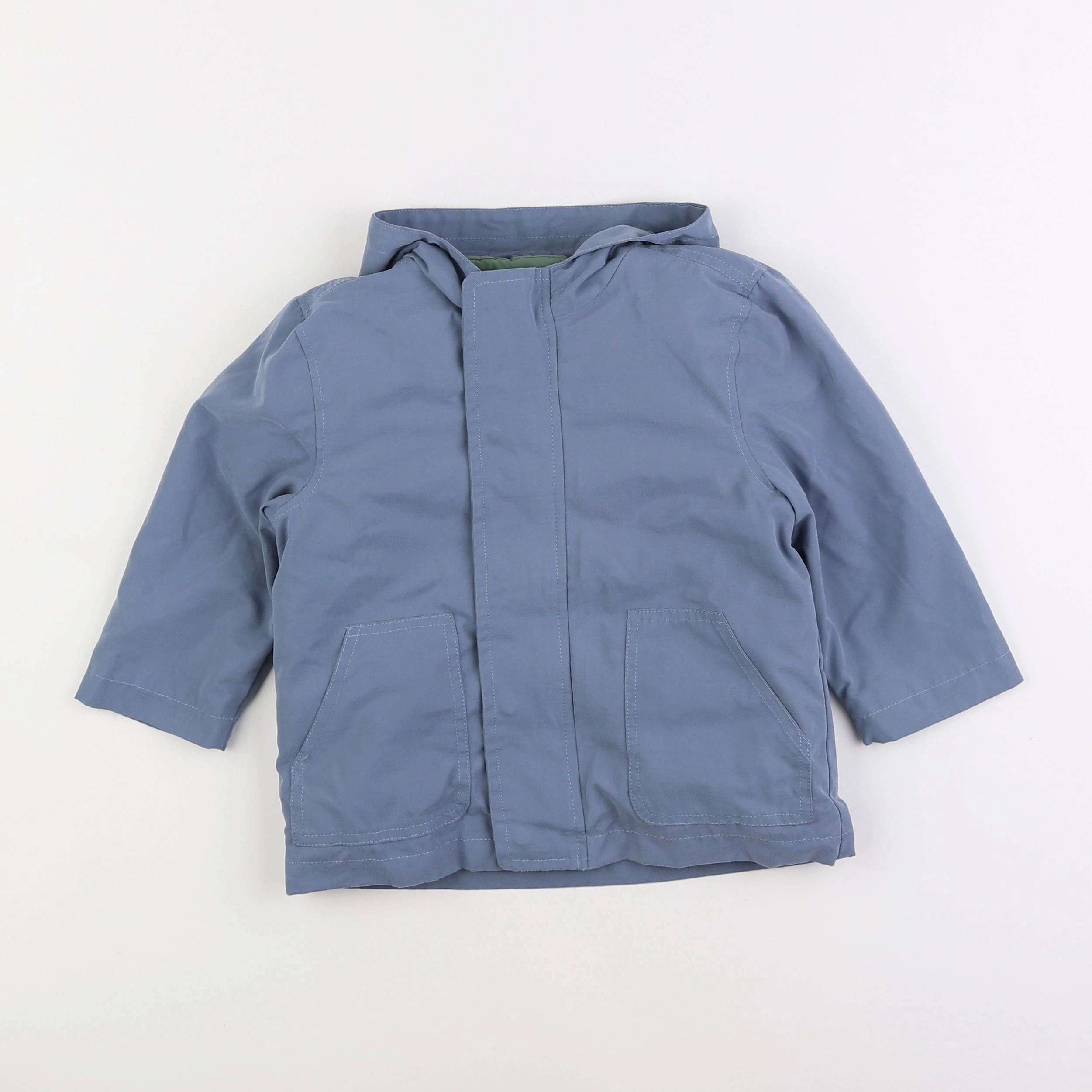 Vertbaudet - manteau doublure amovible bleu - 2 ans