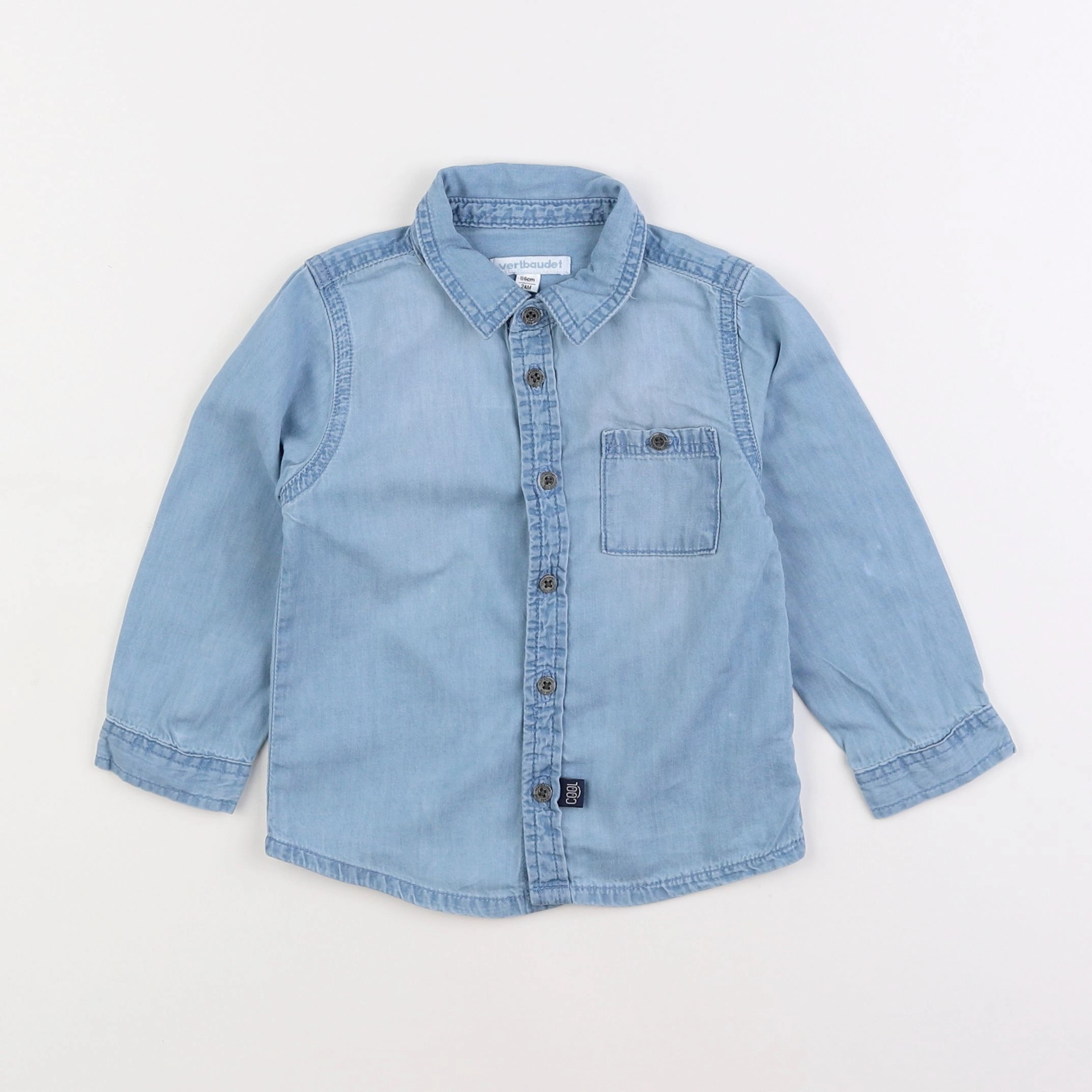 Vertbaudet - chemise bleu - 2 ans