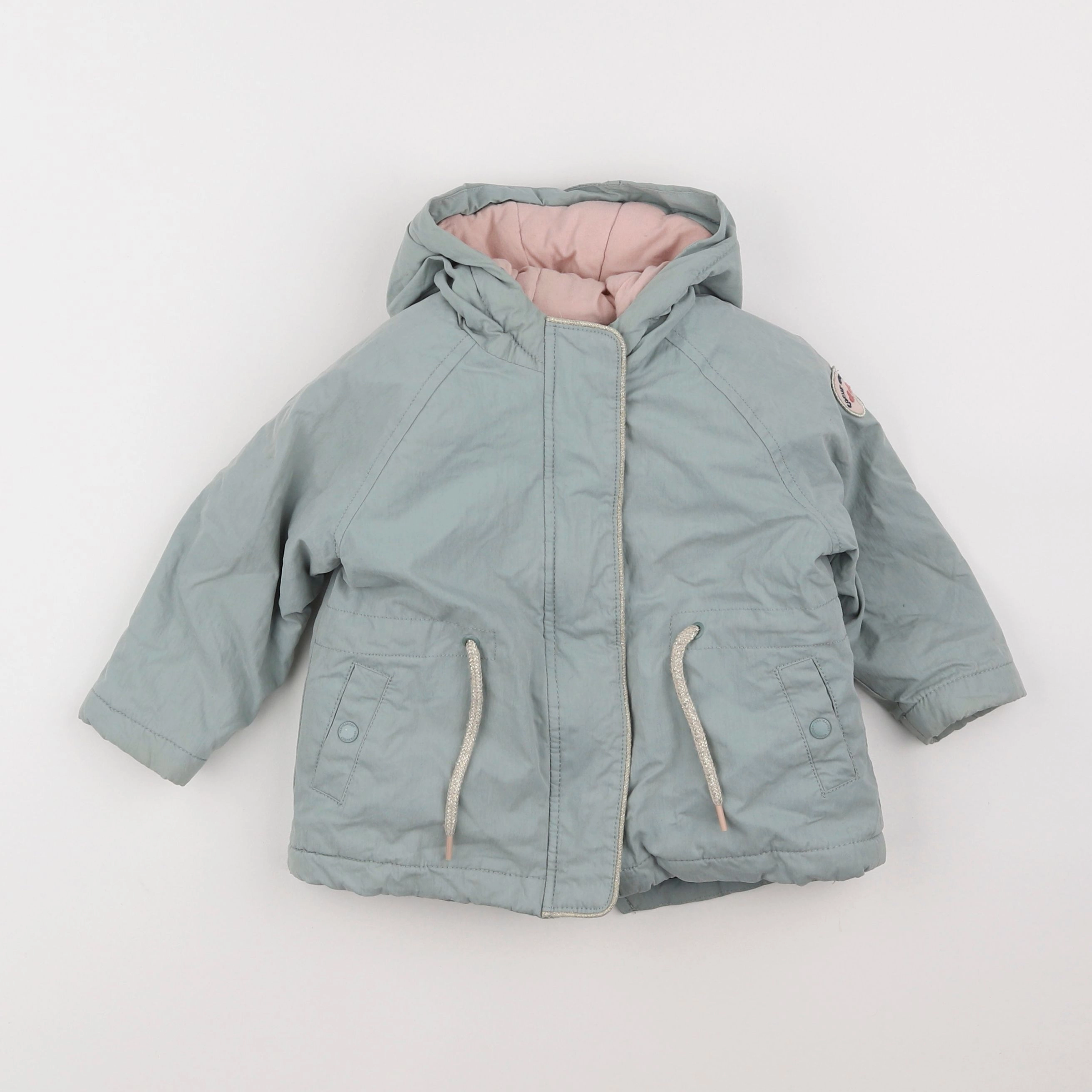 Vertbaudet - parka doublure amovible vert - 2 ans