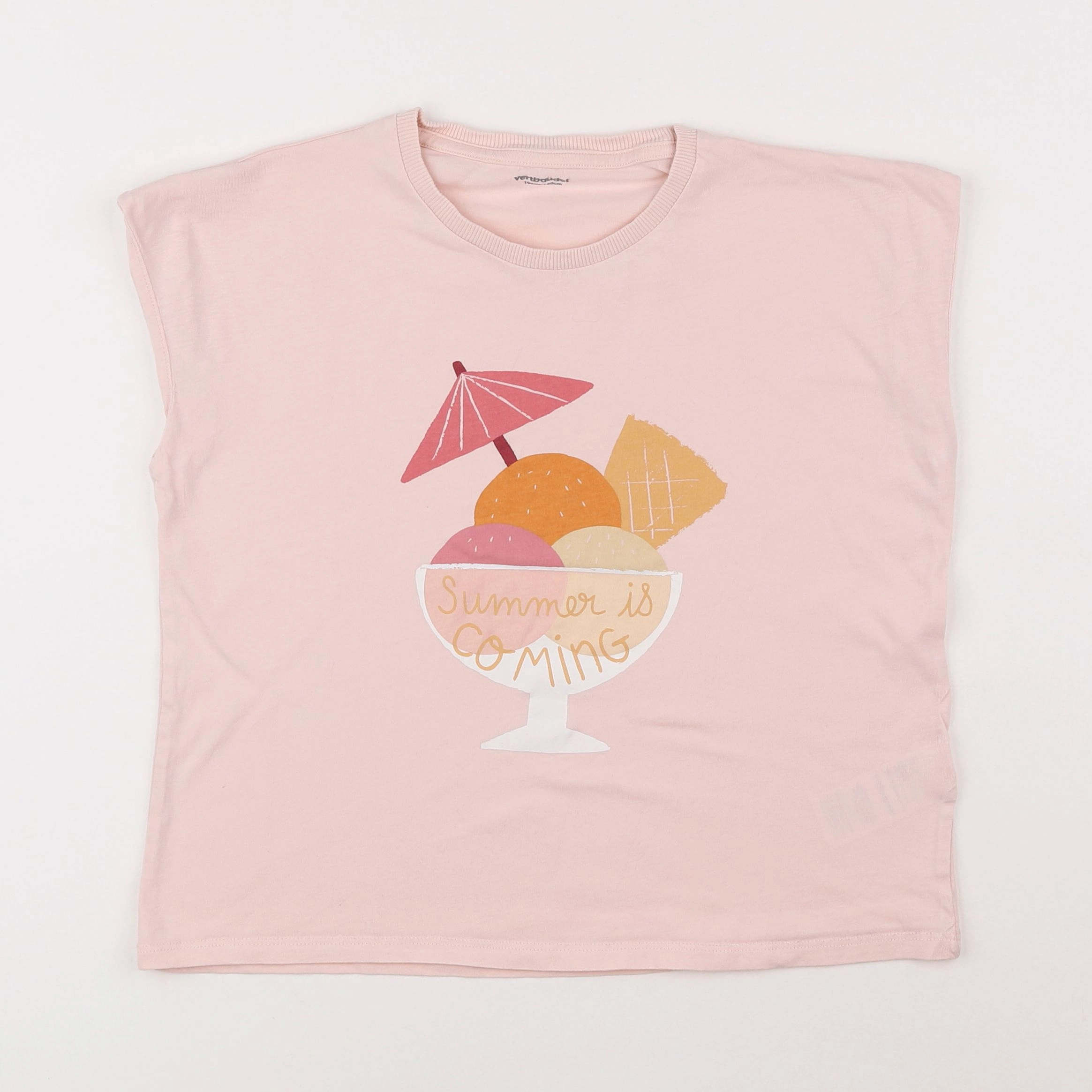 Vertbaudet - tee-shirt rose - 10 ans