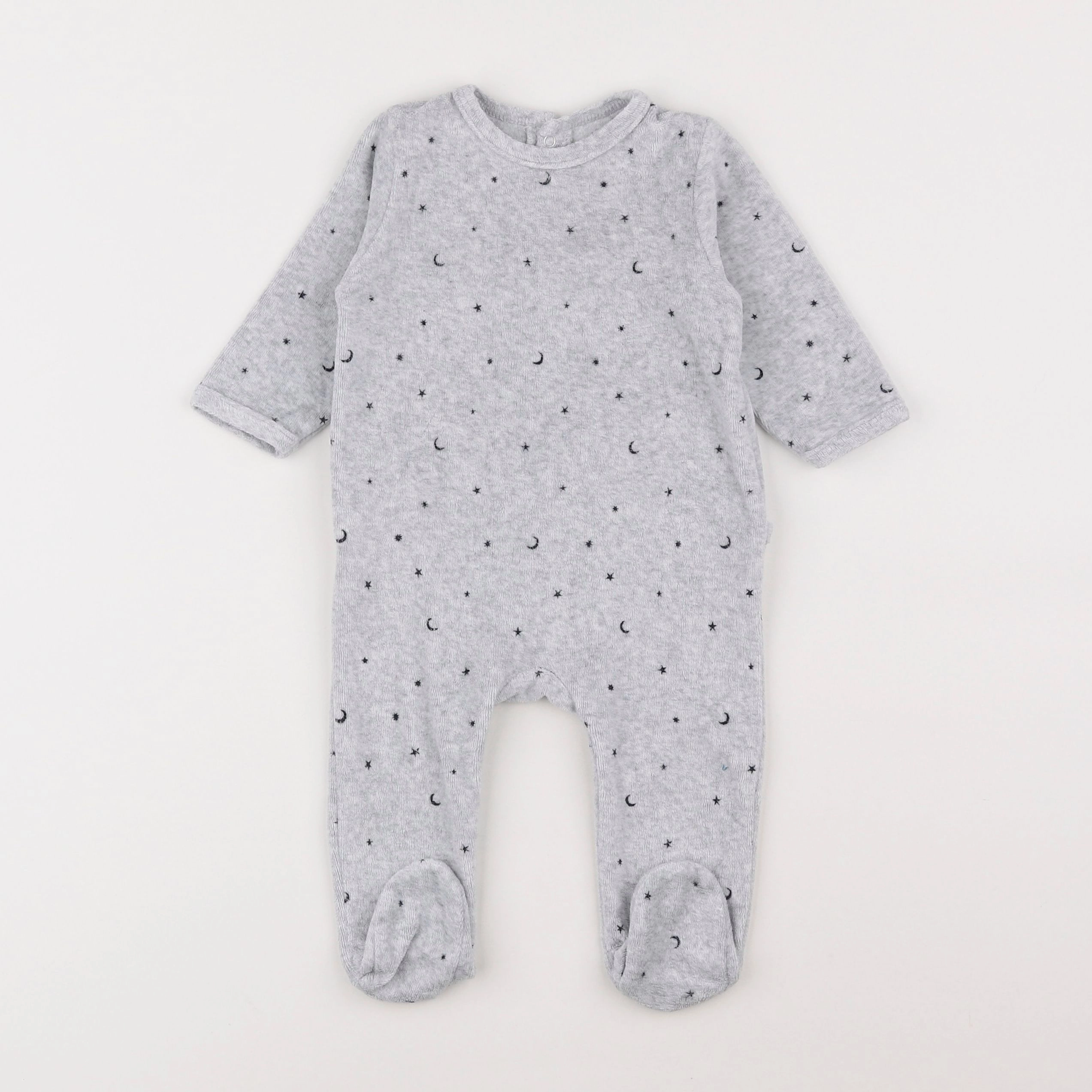 Vertbaudet - pyjama velours gris - 6 mois