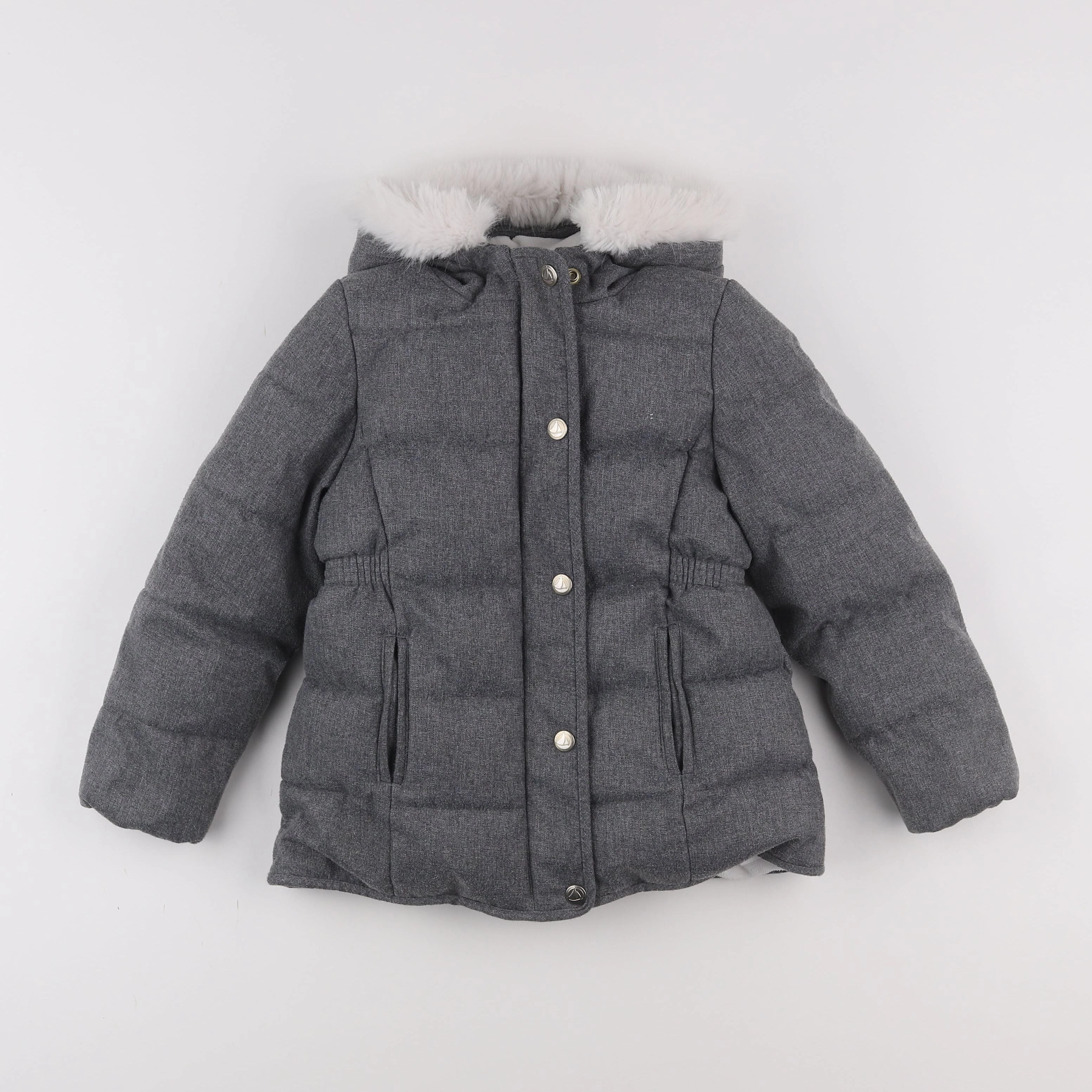 Petit Bateau - doudoune gris - 5 ans