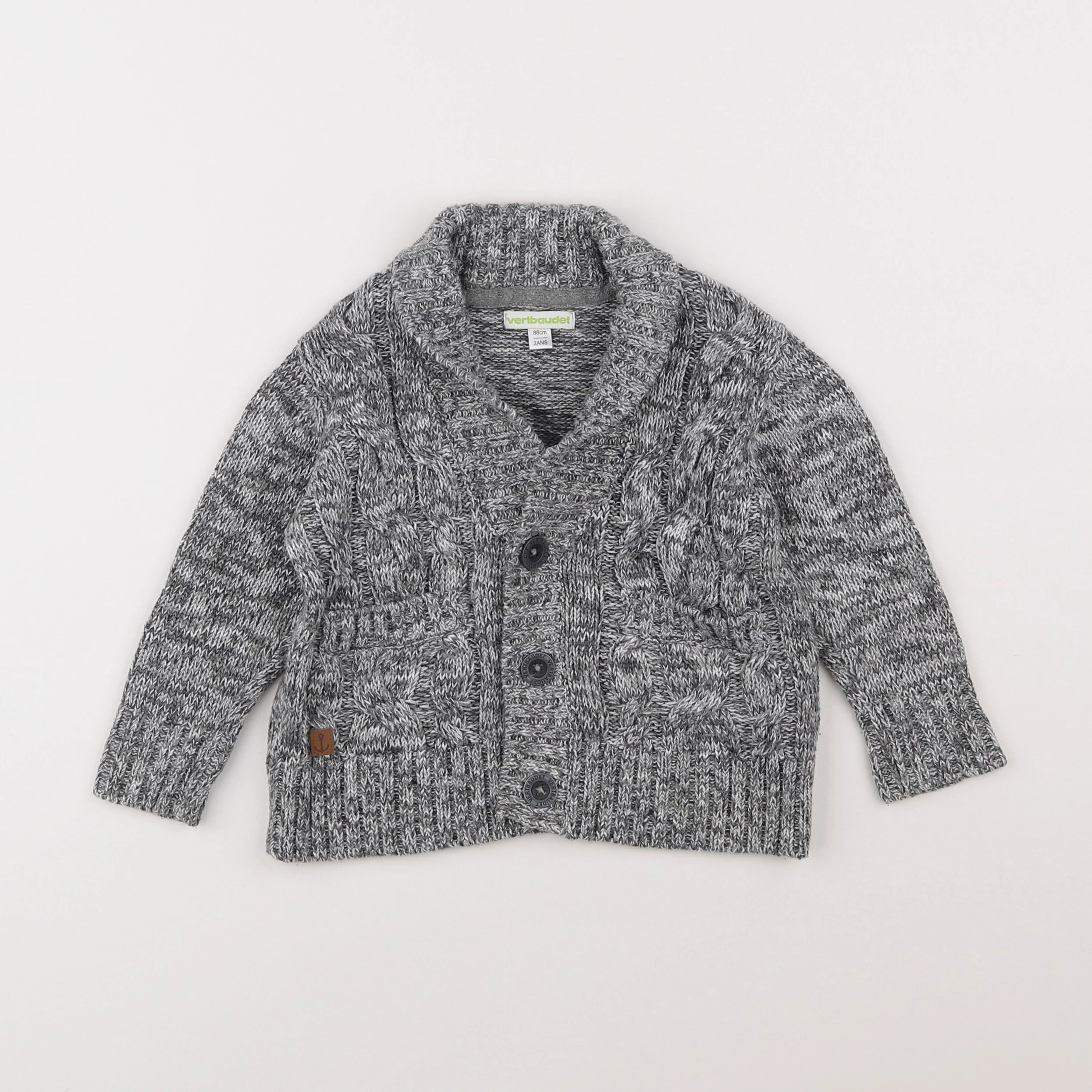 Vertbaudet - gilet gris - 2 ans