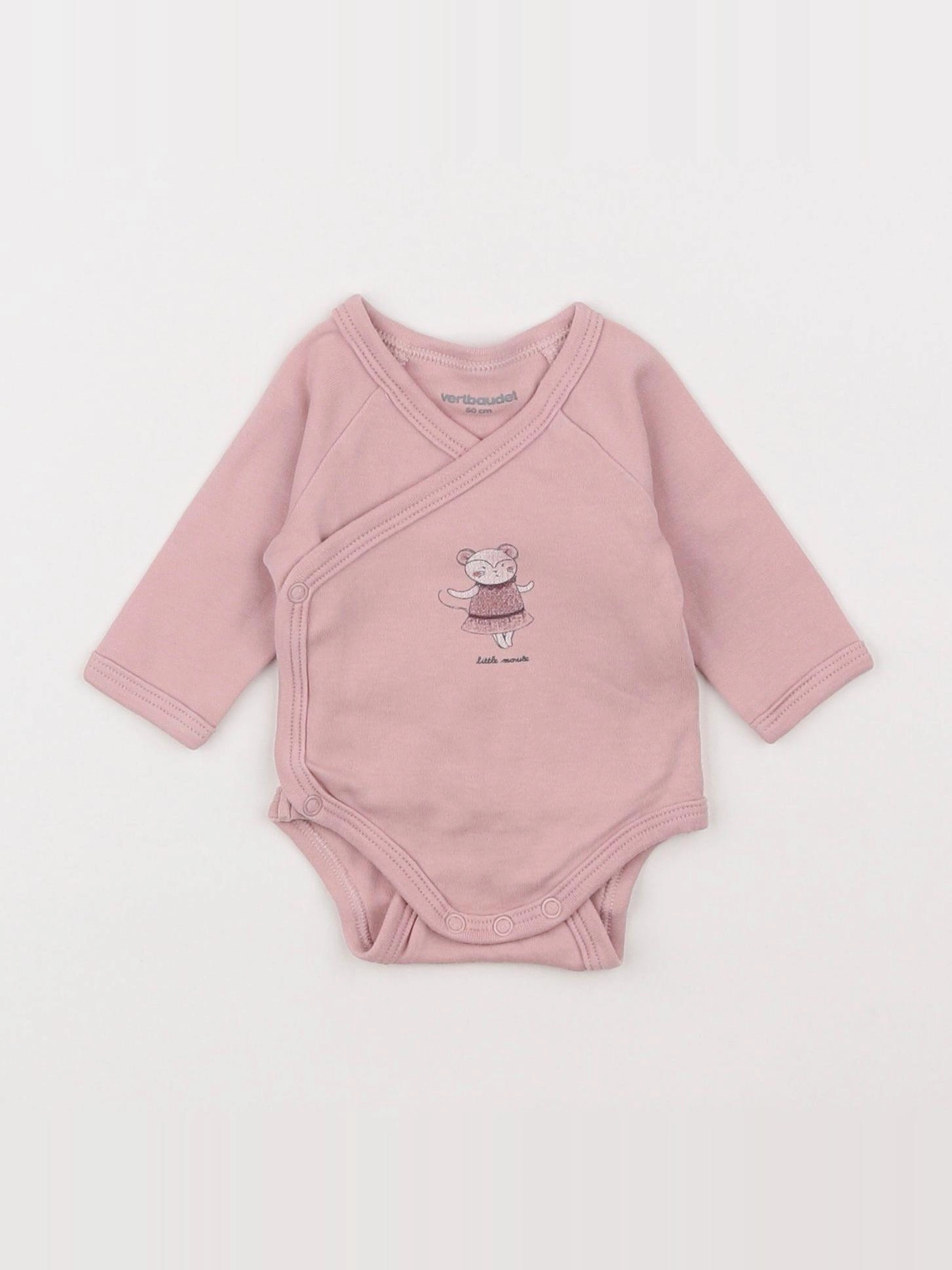 Vertbaudet - body rose - 0 mois