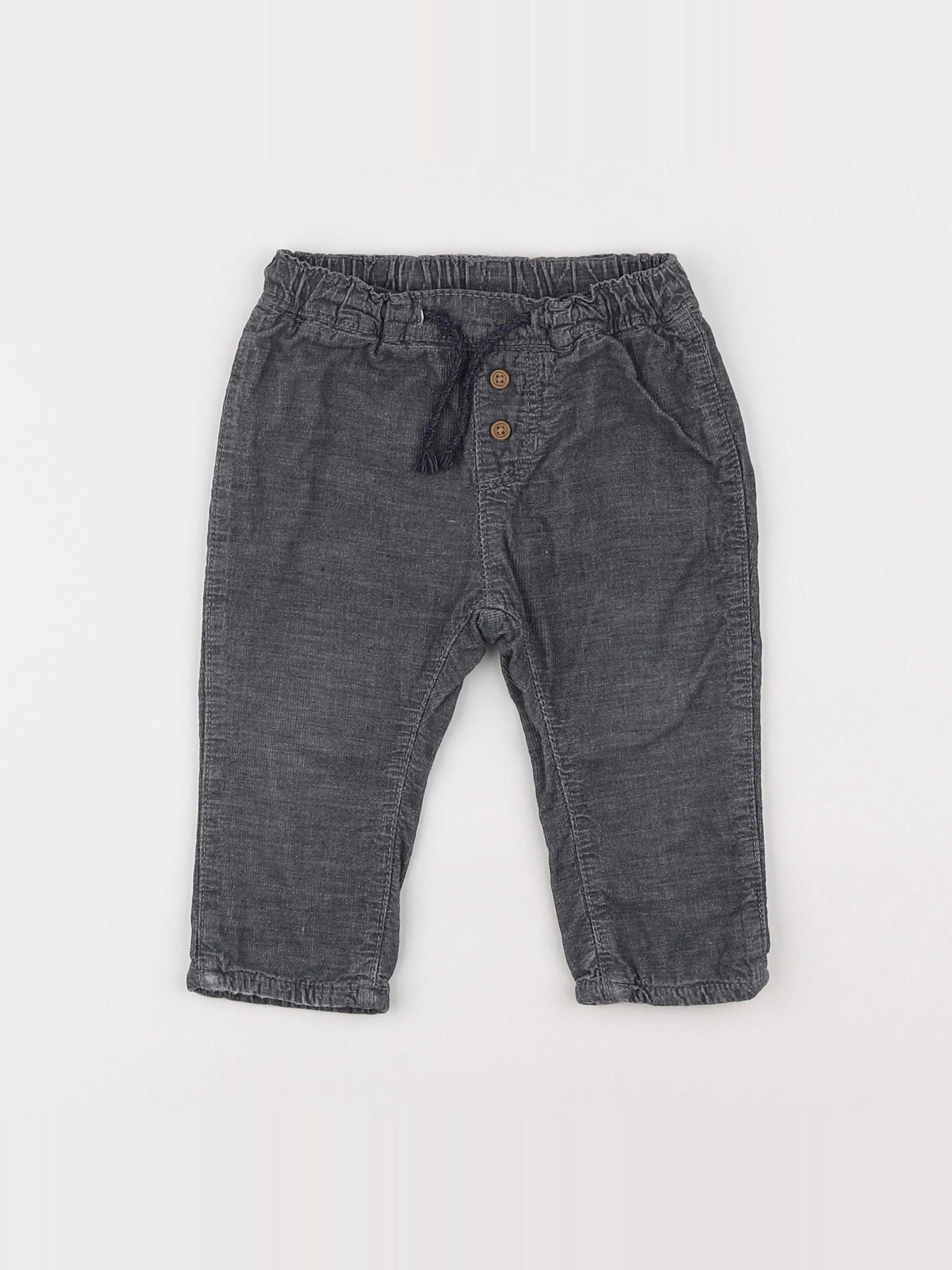 H&M - pantalon gris - 6/9 mois