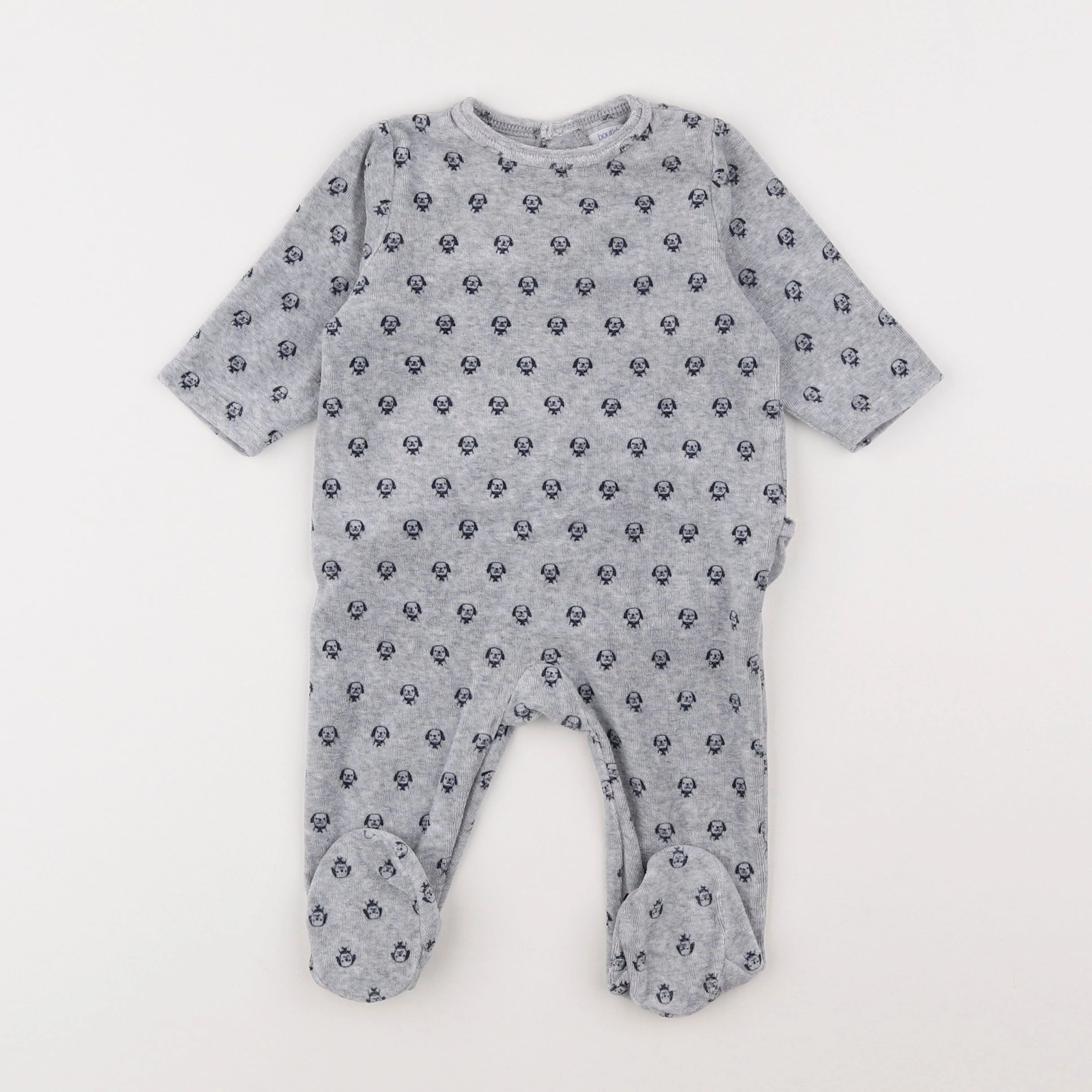 Boutchou - pyjama velours gris - 6 mois