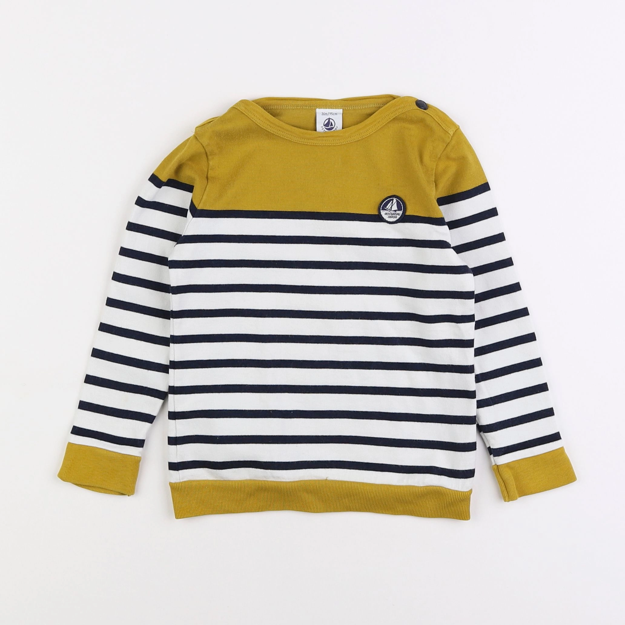 Petit Bateau - tee-shirt bleu, jaune - 3 ans