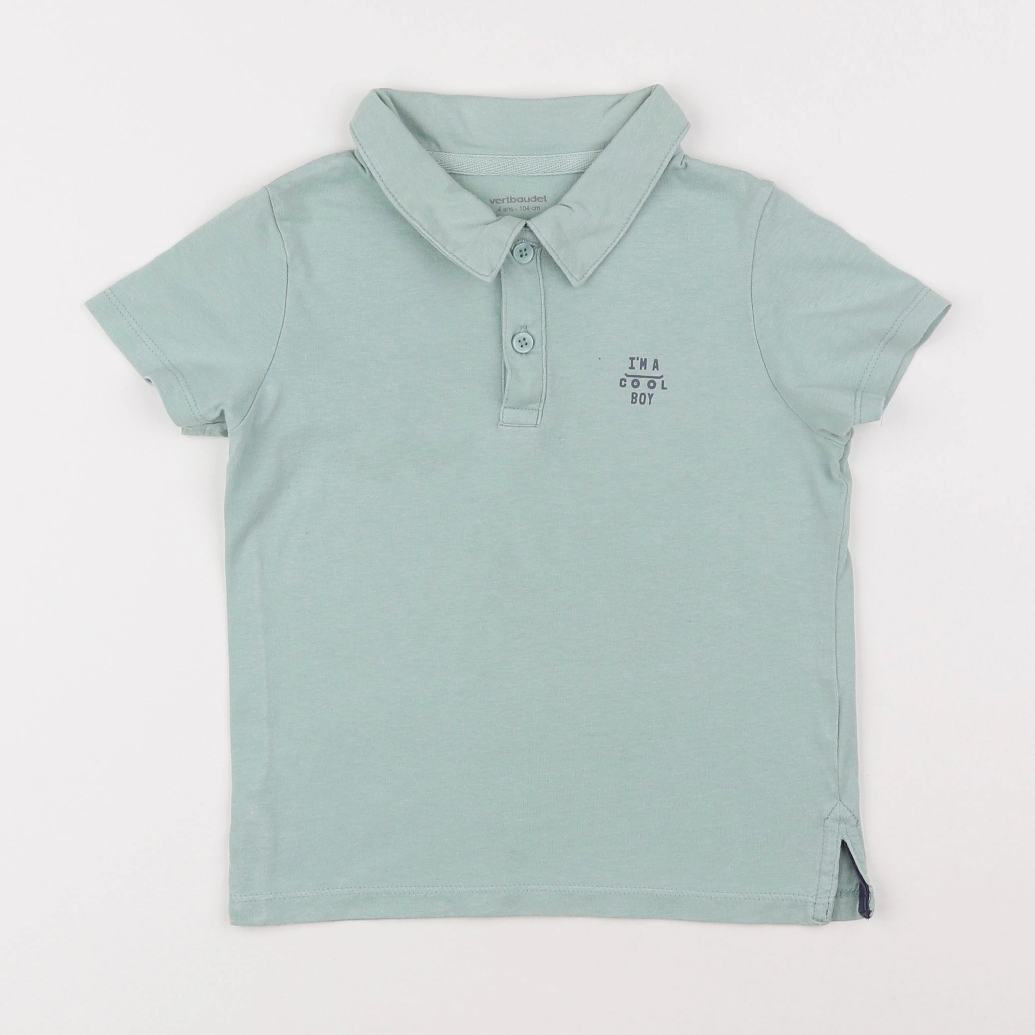 Vertbaudet - polo vert - 4 ans