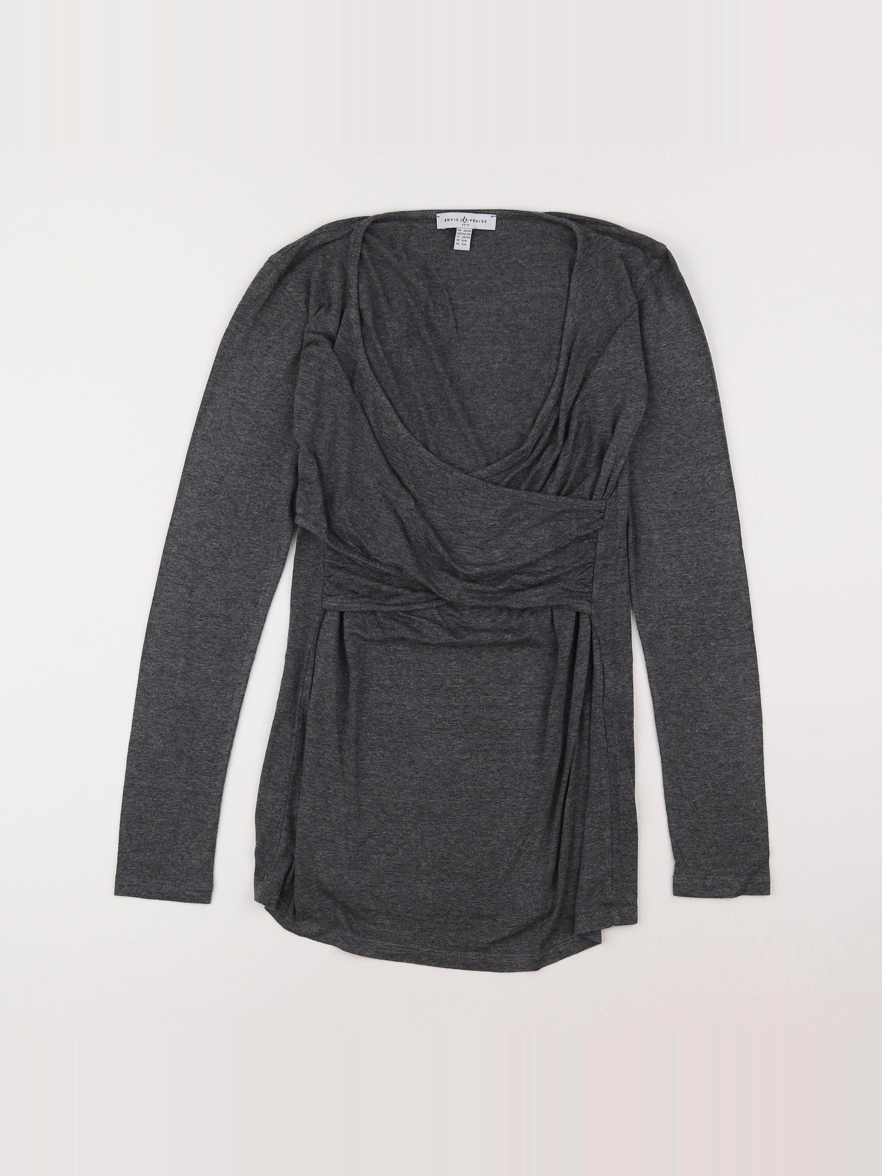 Envie de fraise - tee-shirt grossesse gris - 34 à 36
