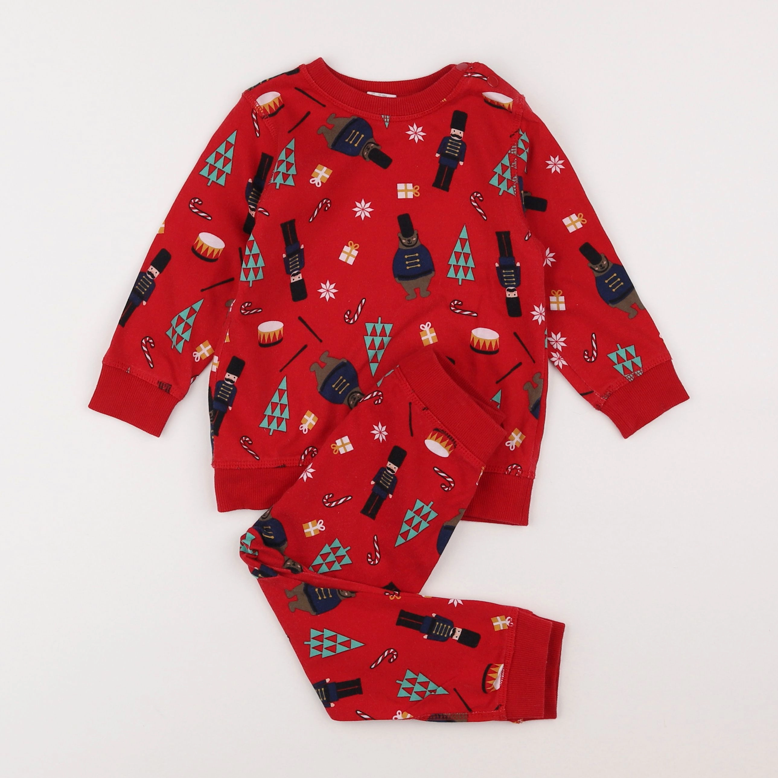 H&M - pyjama velours rouge - 12 mois à 2 ans