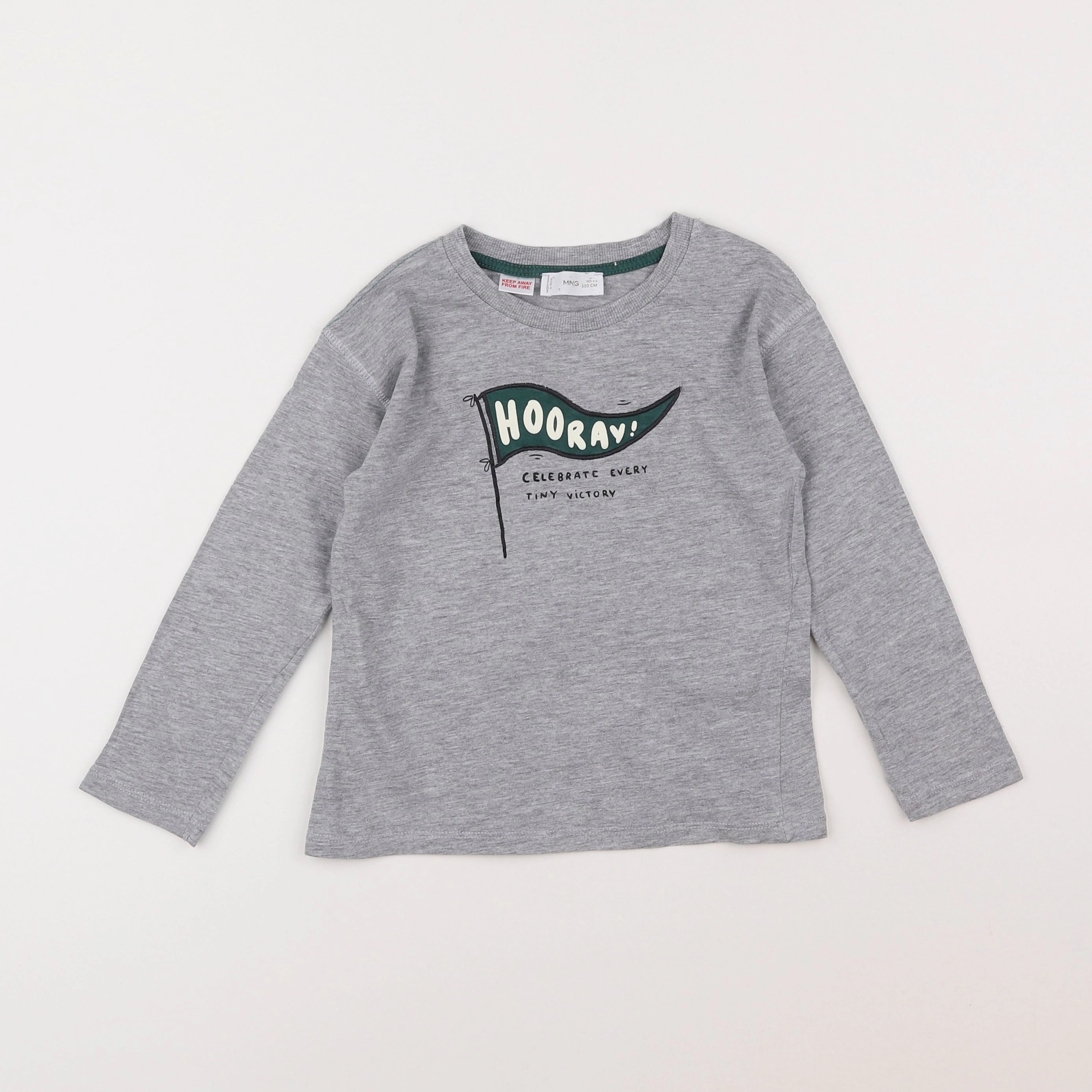 Mango - tee-shirt gris - 4/5 ans