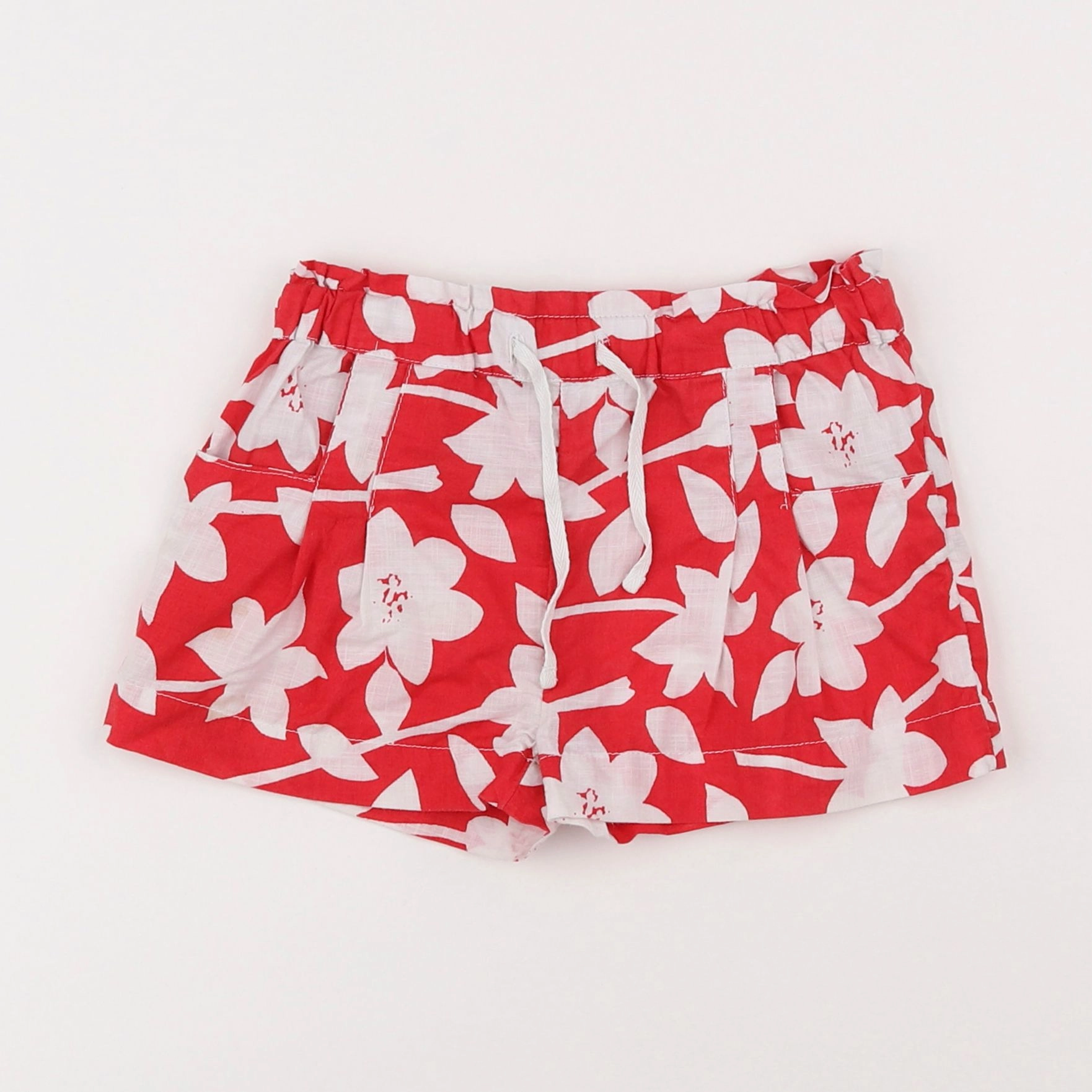 Boutchou - short rouge, blanc - 3 ans