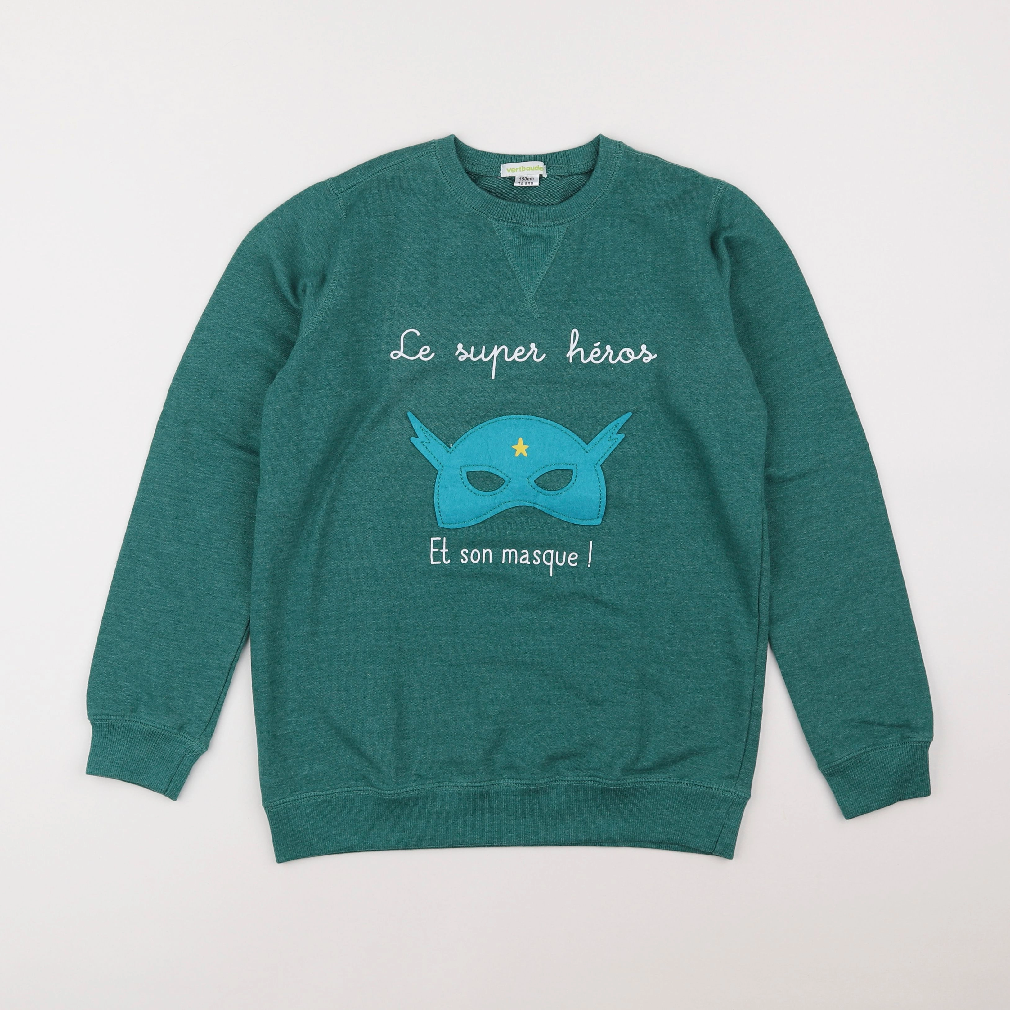 Vertbaudet - sweat vert - 12 ans