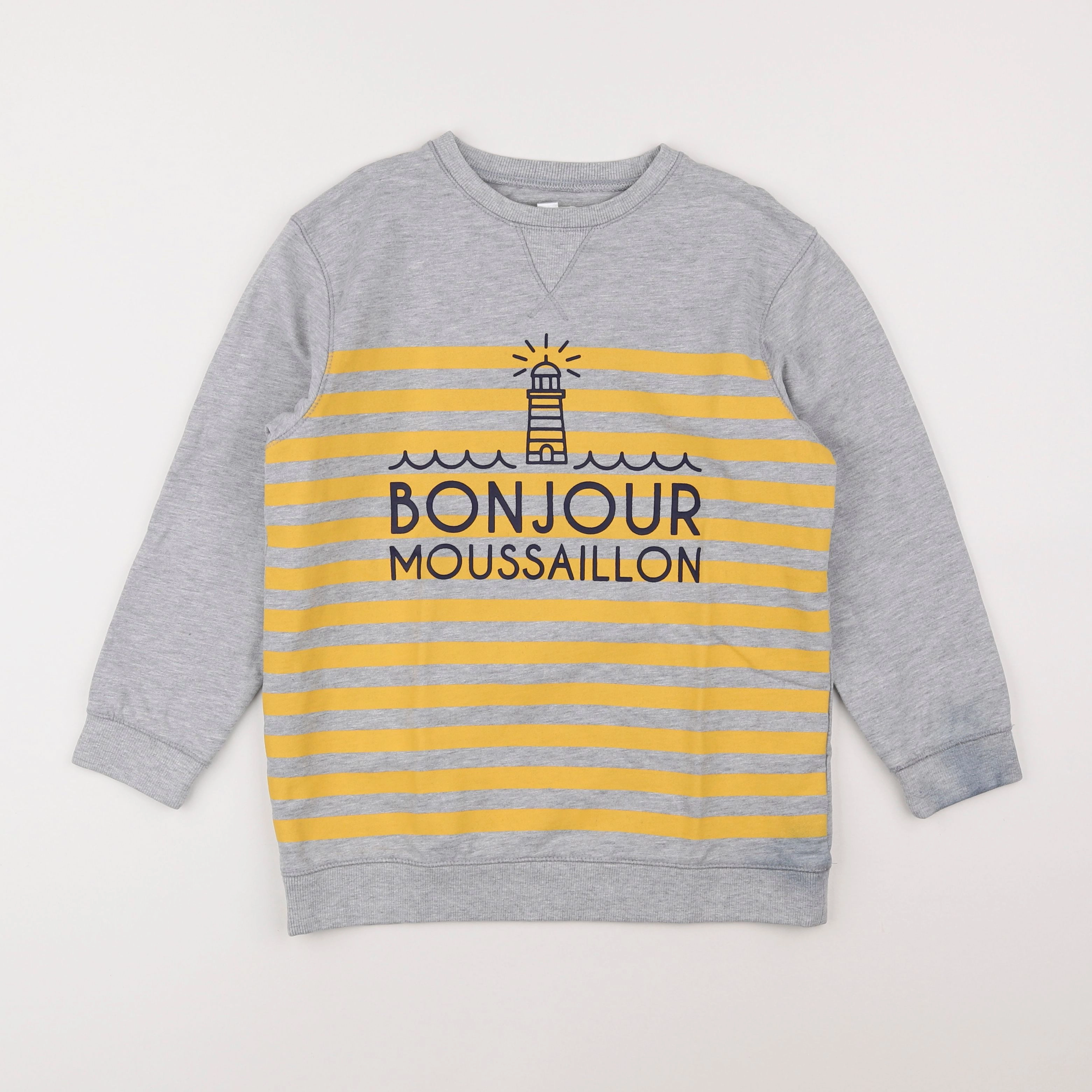 Vertbaudet - sweat gris, jaune - 12 ans