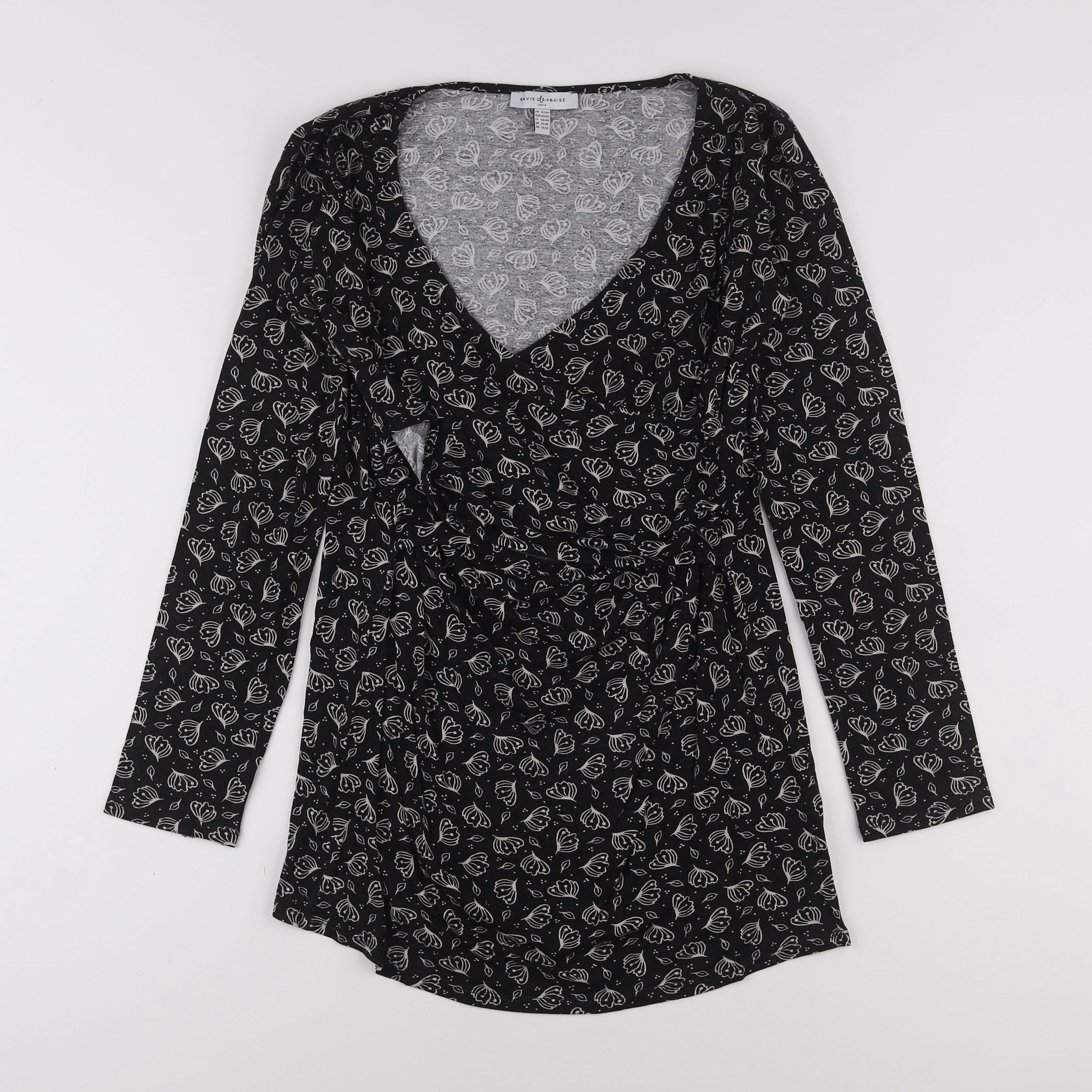 Envie de fraise - tee-shirt grossesse, allaitement noir - 42 à 44