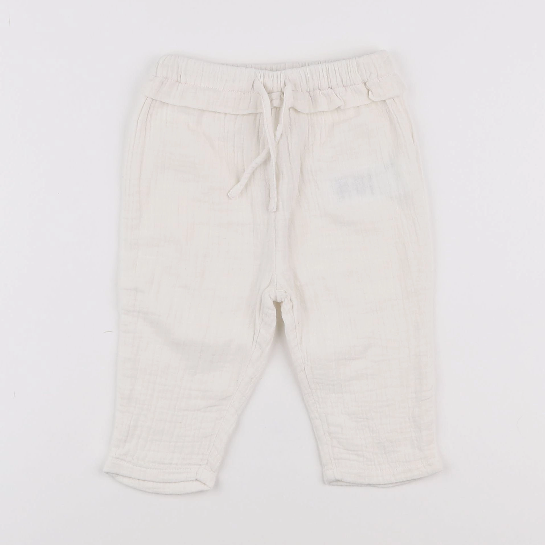 Vertbaudet - pantalon blanc - 12 mois