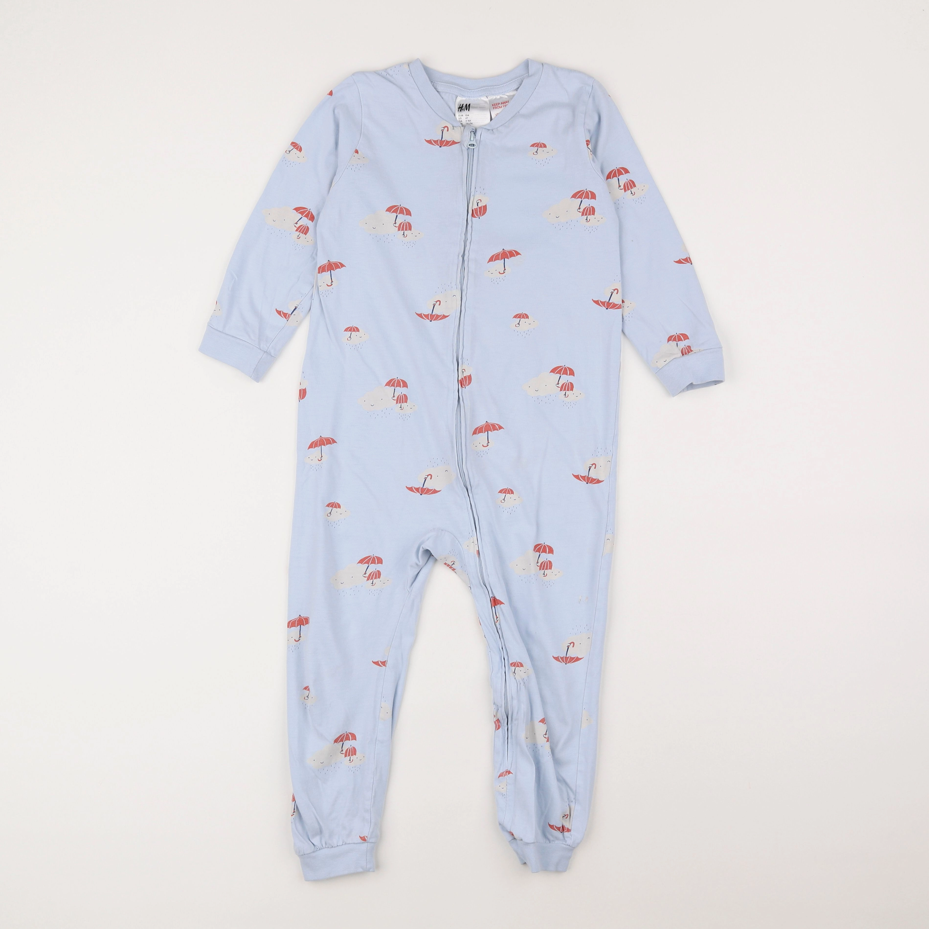 H&M - pyjama coton bleu - 4 ans