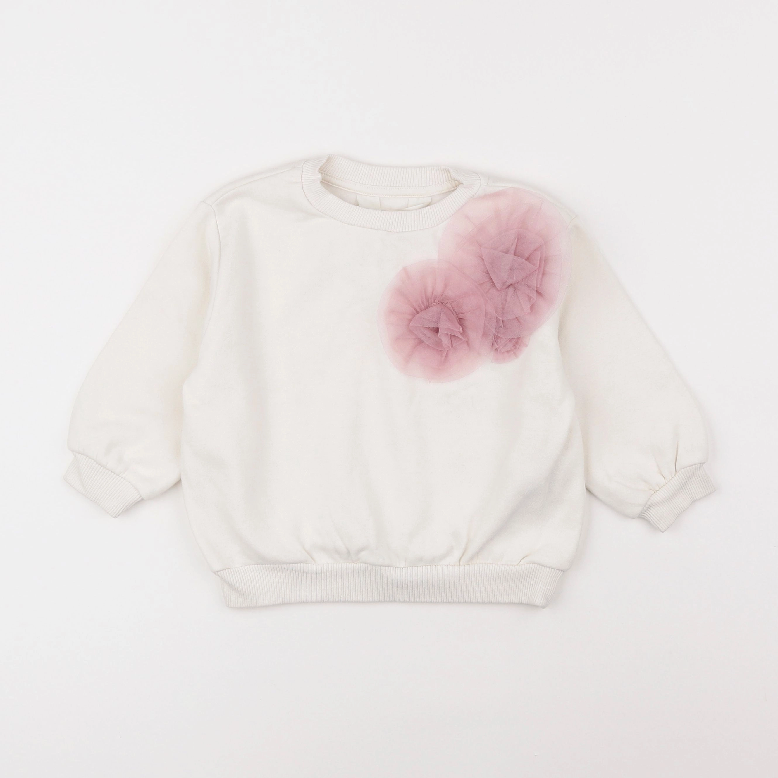 H&M - sweat blanc - 2/4 ans