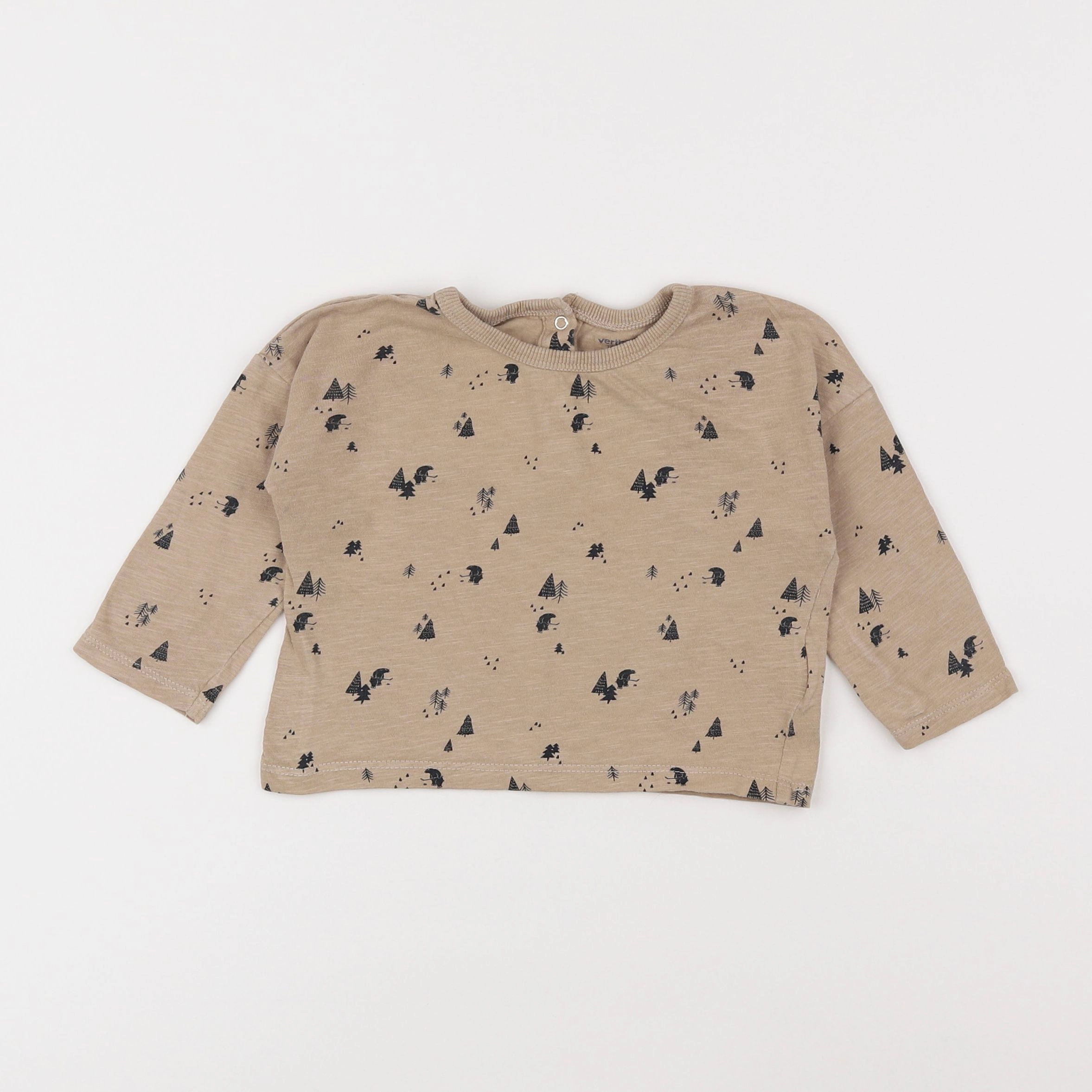Vertbaudet - tee-shirt marron - 18 mois
