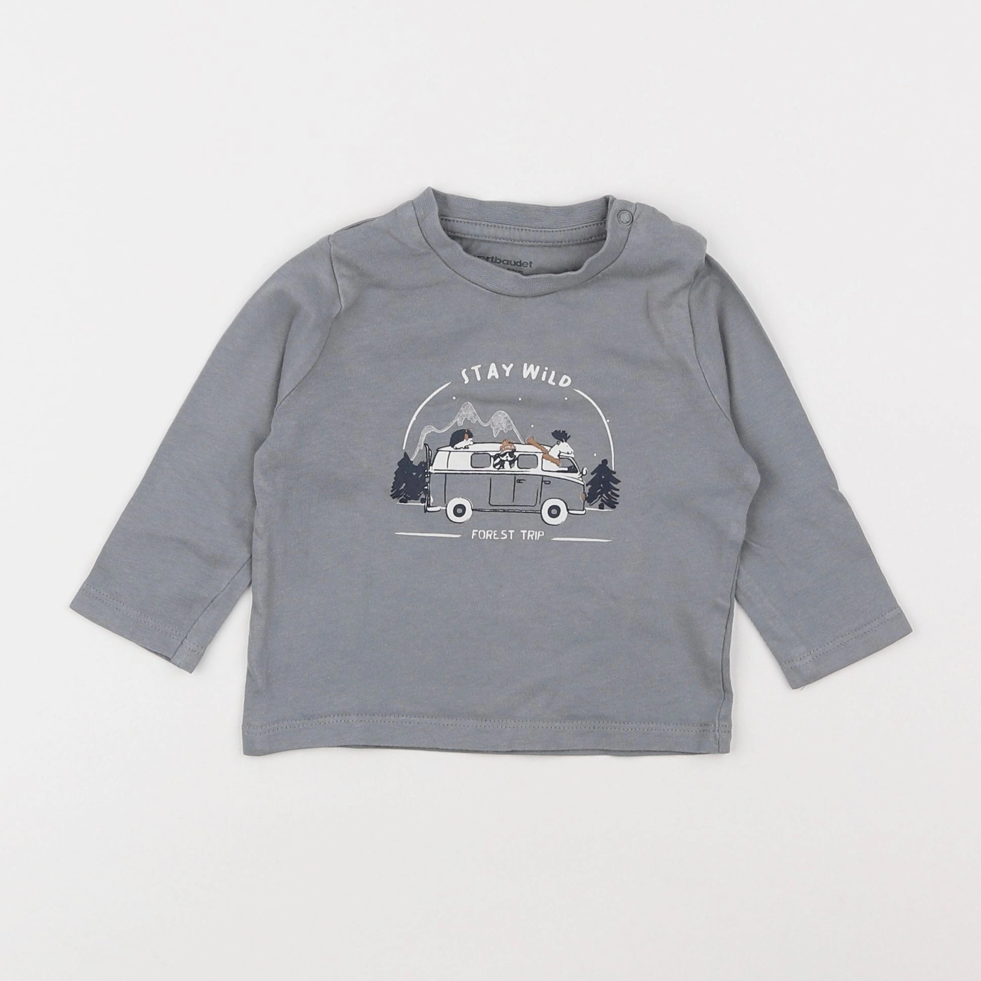 Vertbaudet - tee-shirt gris - 6 mois