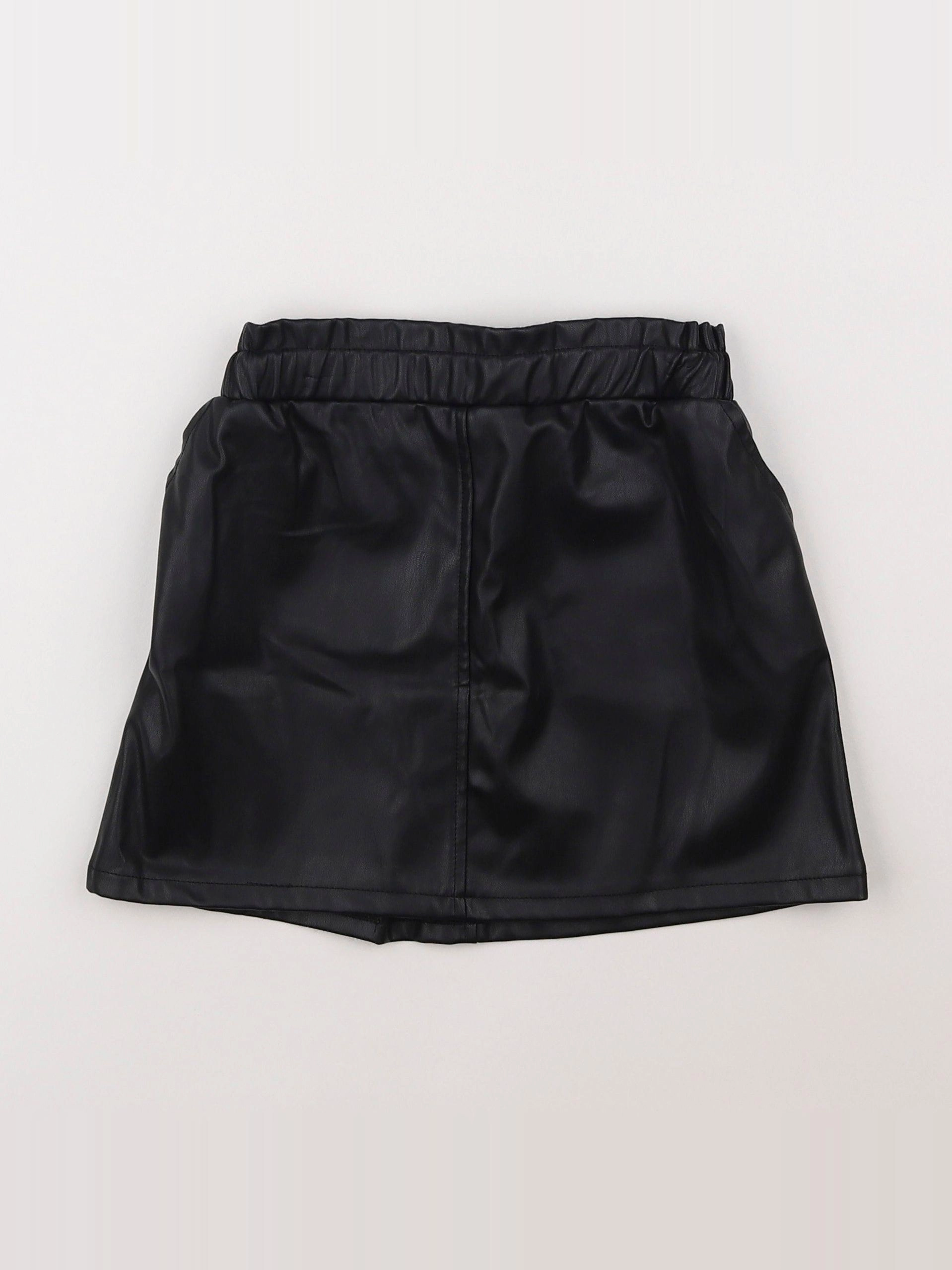 Vertbaudet - jupe simili cuir noir - 8 ans