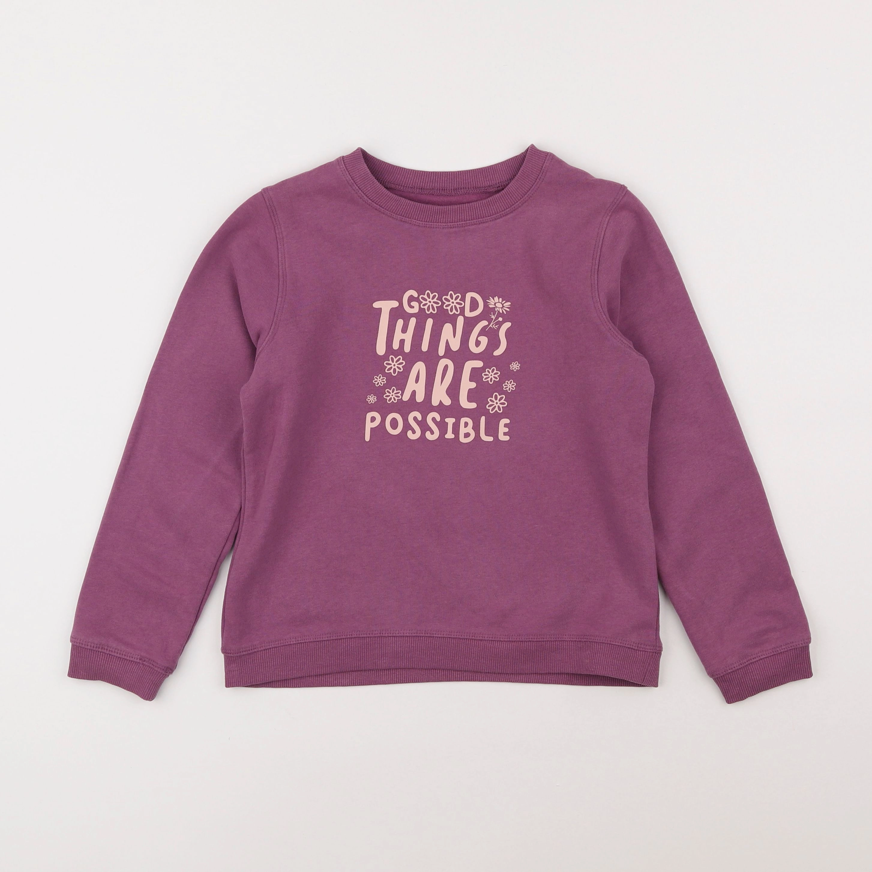 Vertbaudet - sweat violet - 8 ans