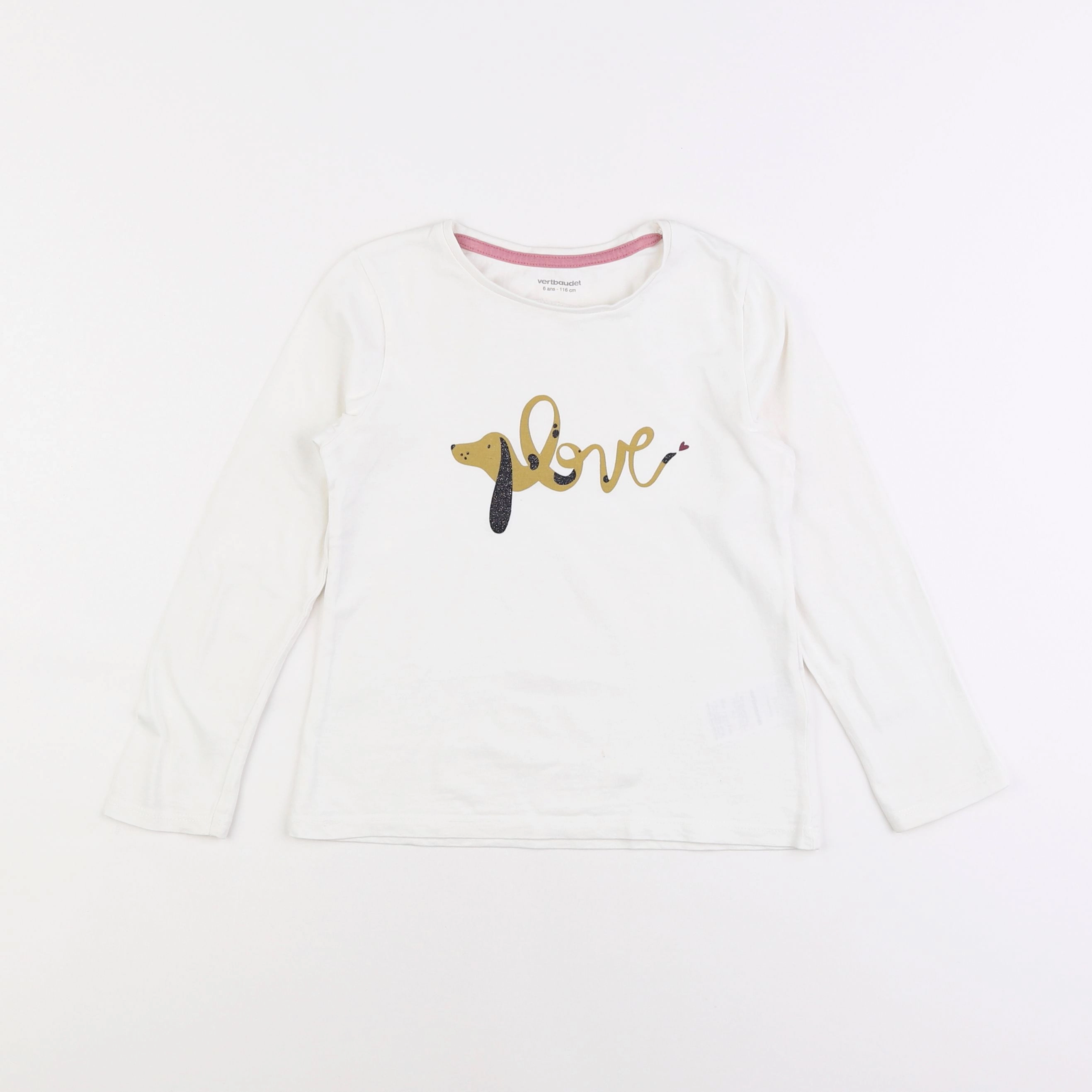 Vertbaudet - tee-shirt blanc - 6 ans