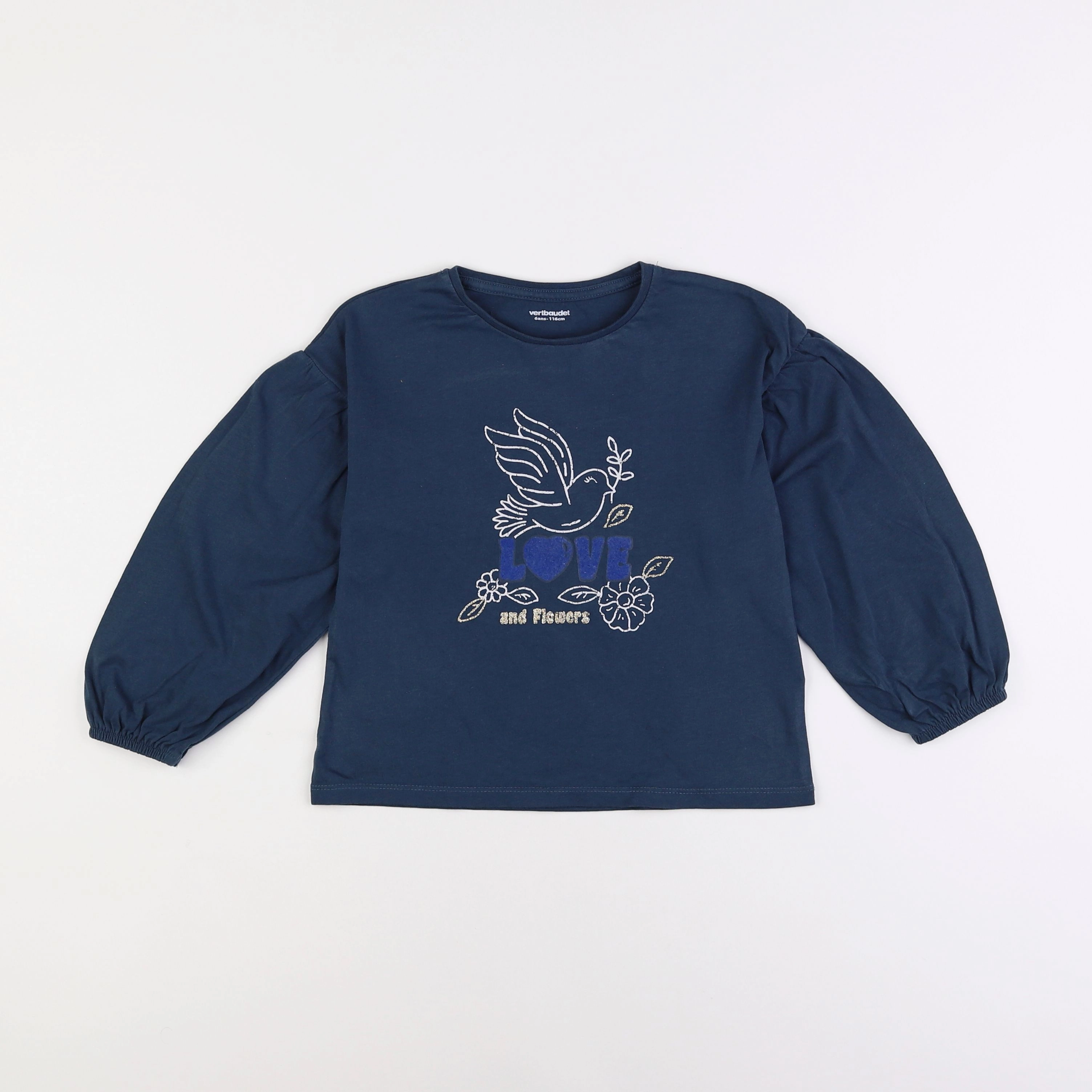 Vertbaudet - tee-shirt bleu - 6 ans