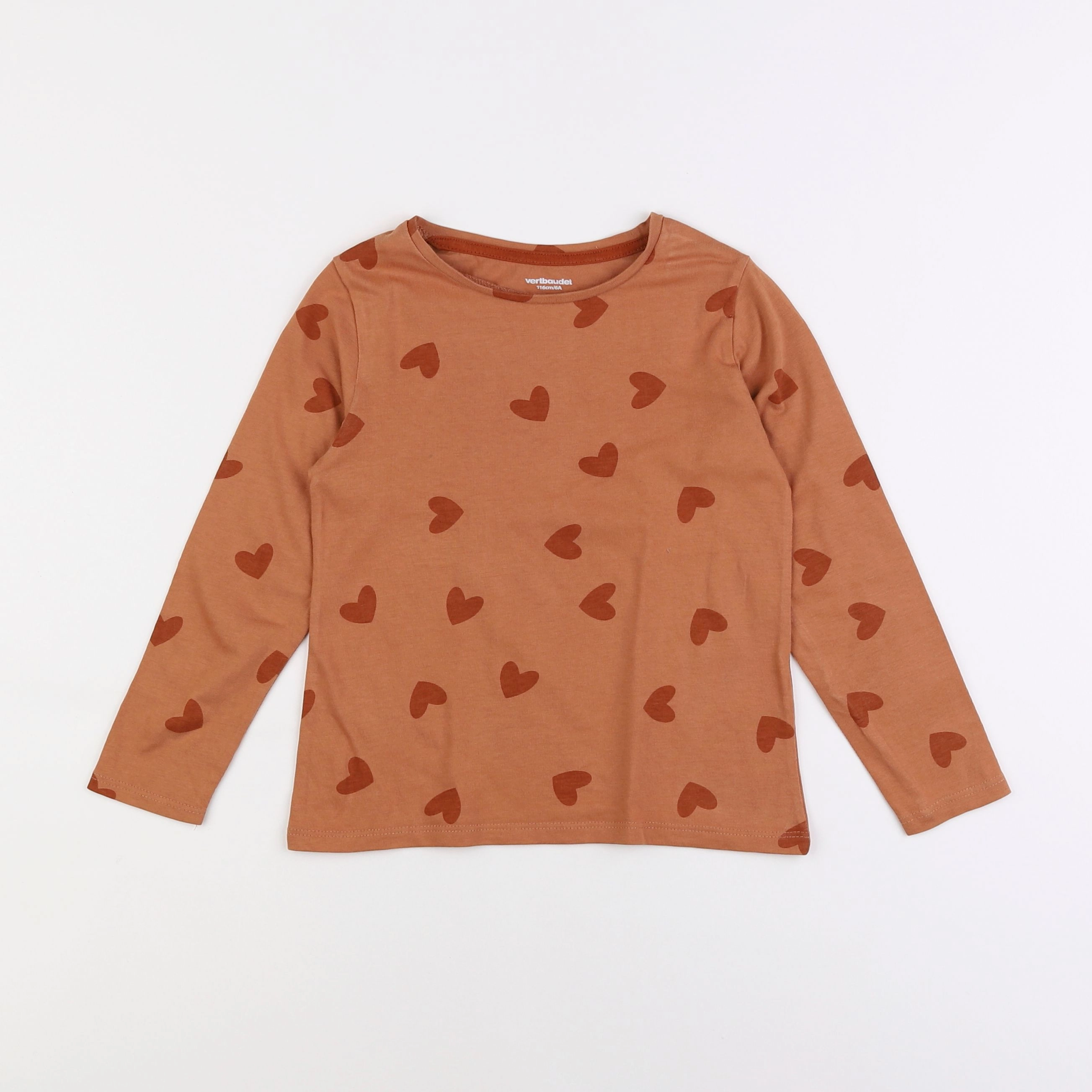 Vertbaudet - tee-shirt marron - 6 ans