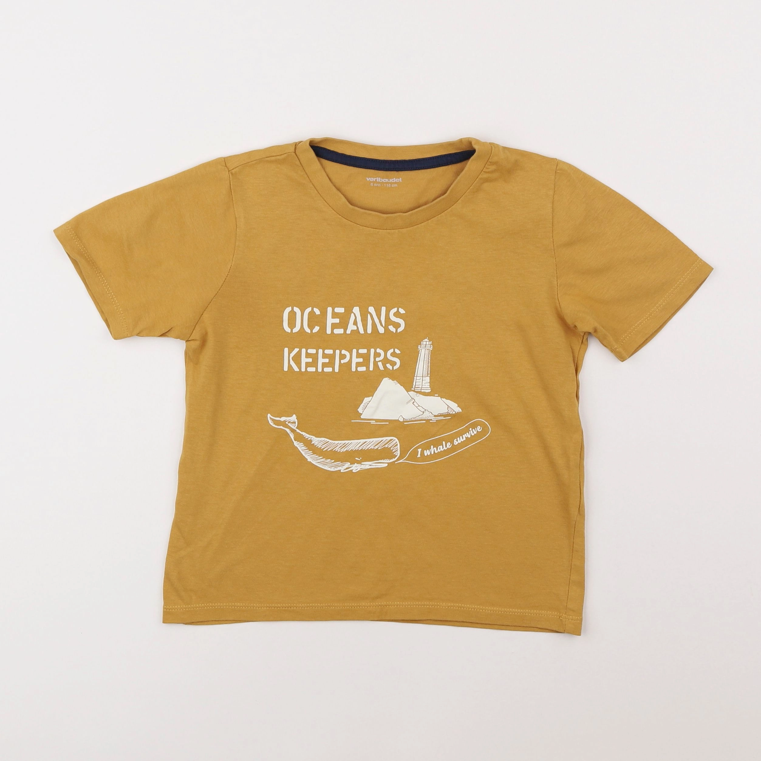 Vertbaudet - tee-shirt jaune - 6 ans