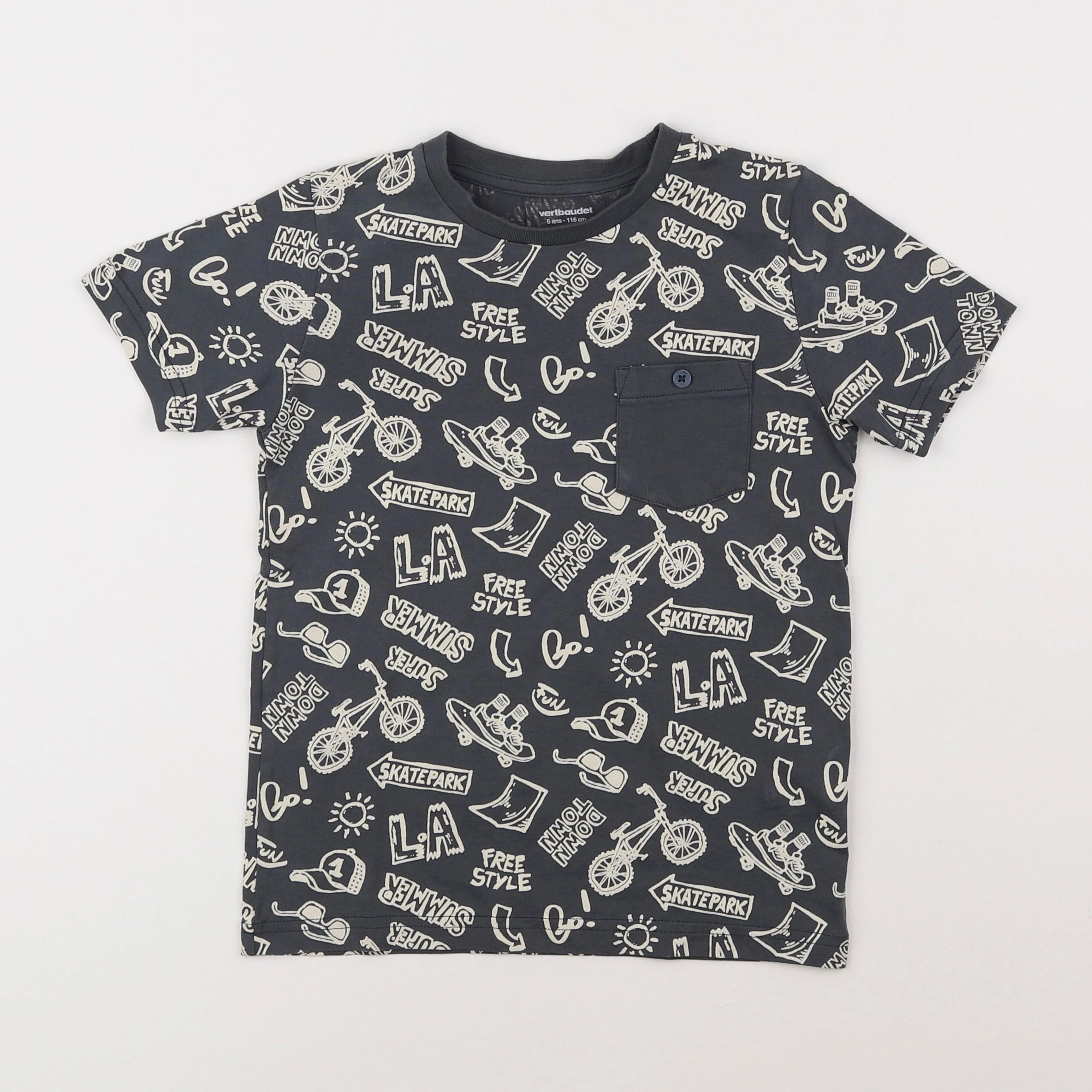 Vertbaudet - tee-shirt gris - 6 ans