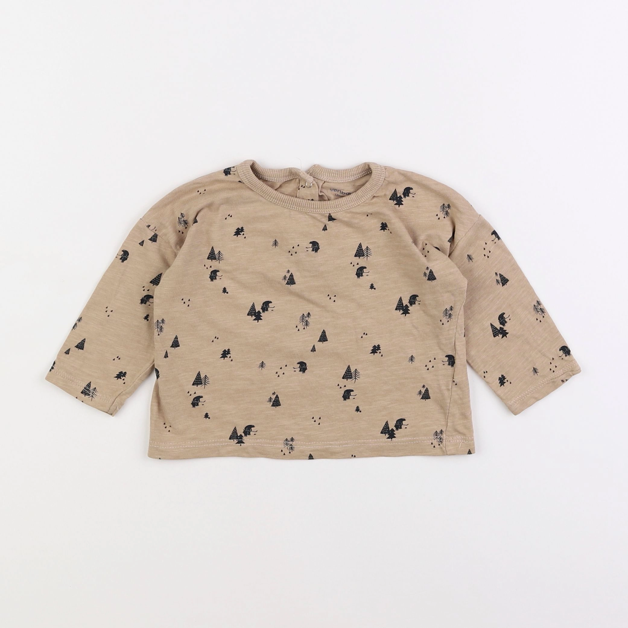 Vertbaudet - tee-shirt marron - 12 mois