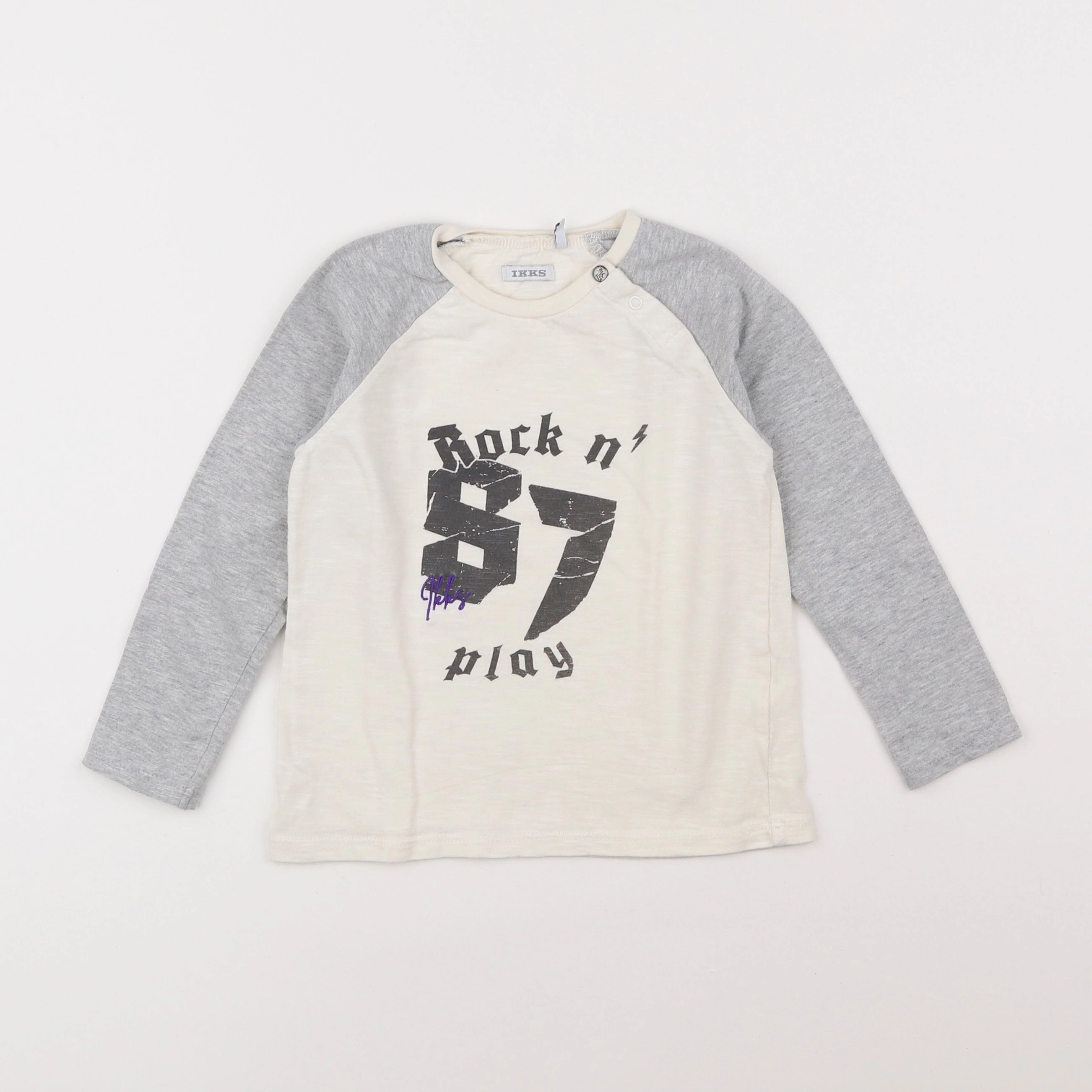 IKKS - tee-shirt blanc, gris - 3 ans