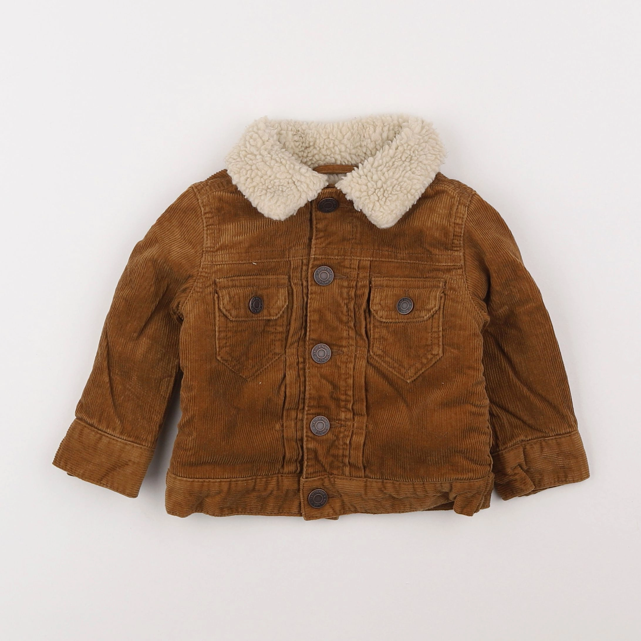 GAP - veste doublé marron - 6/12 mois