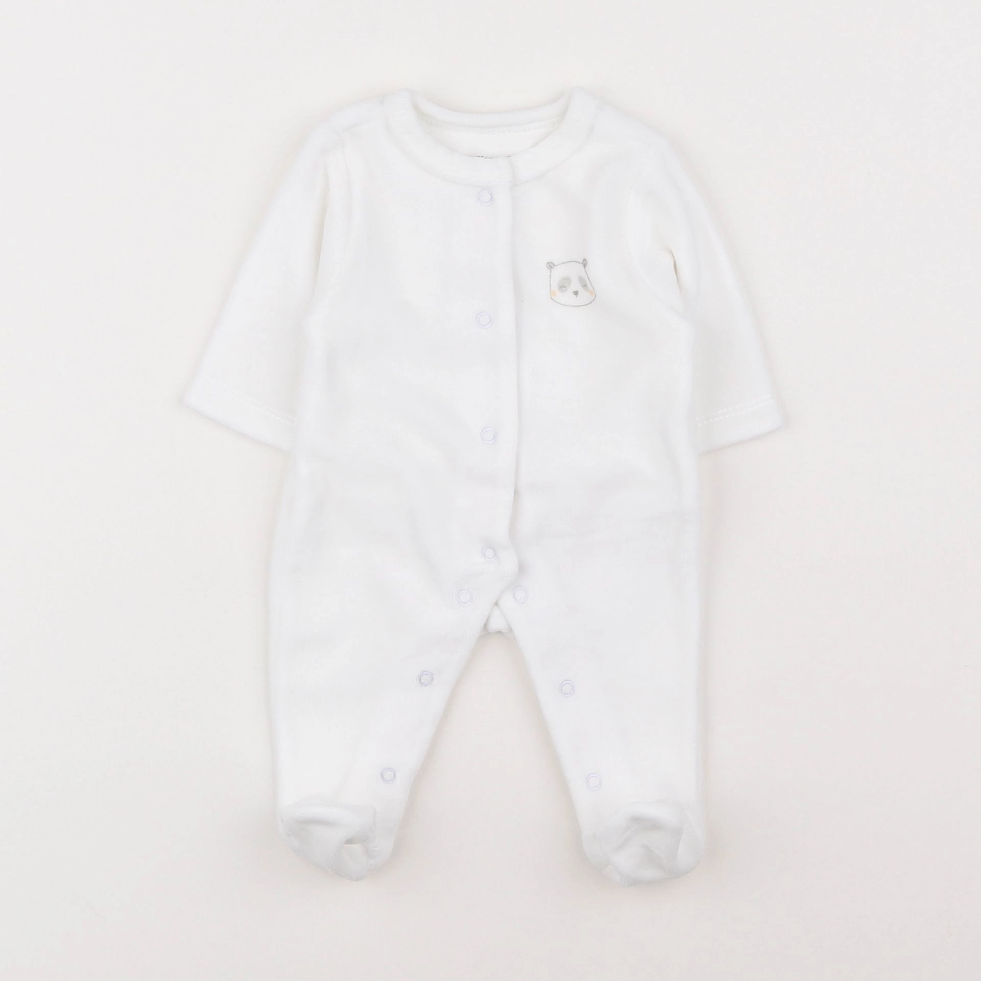 Vertbaudet - pyjama velours blanc - 1 mois