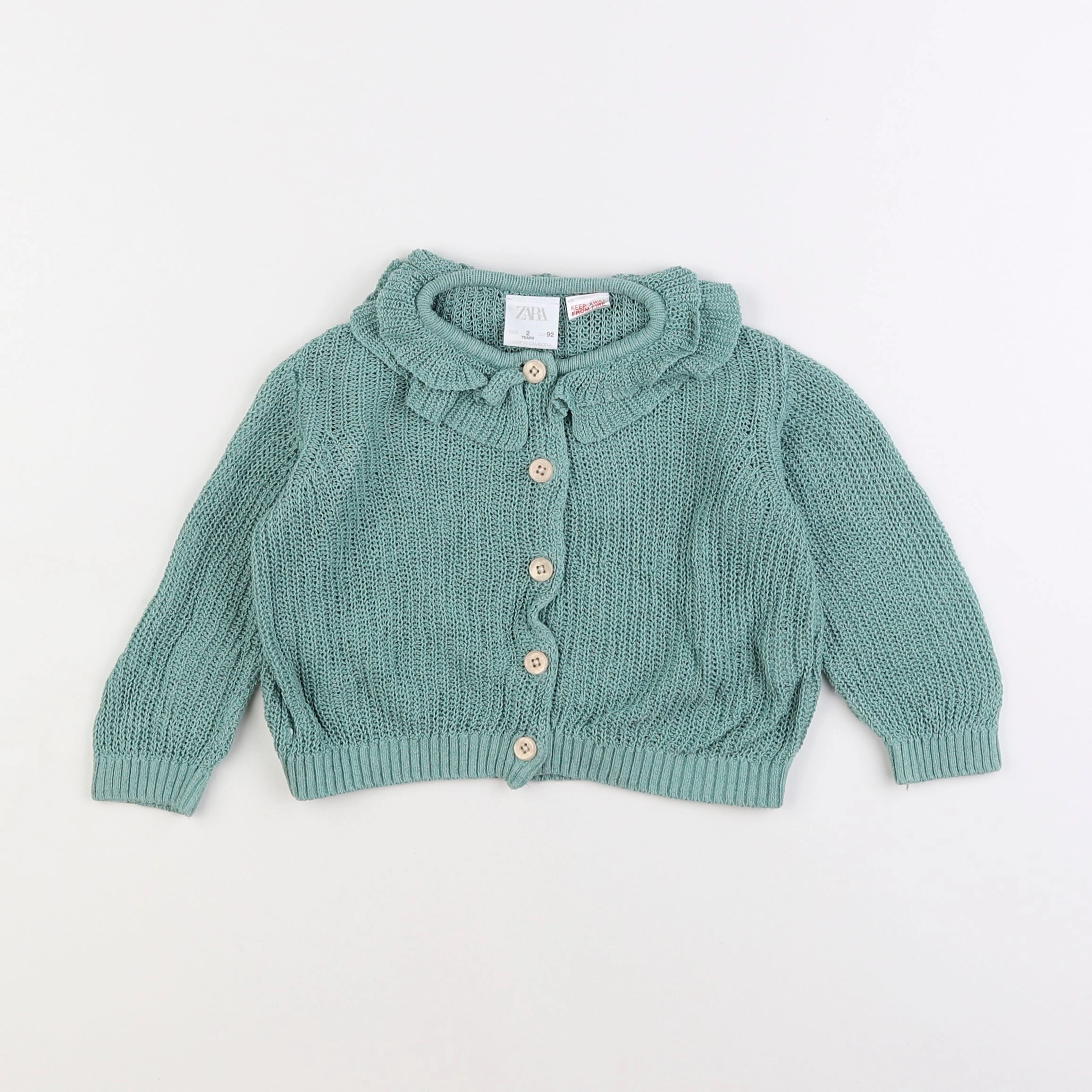 Zara - gilet vert - 2 ans