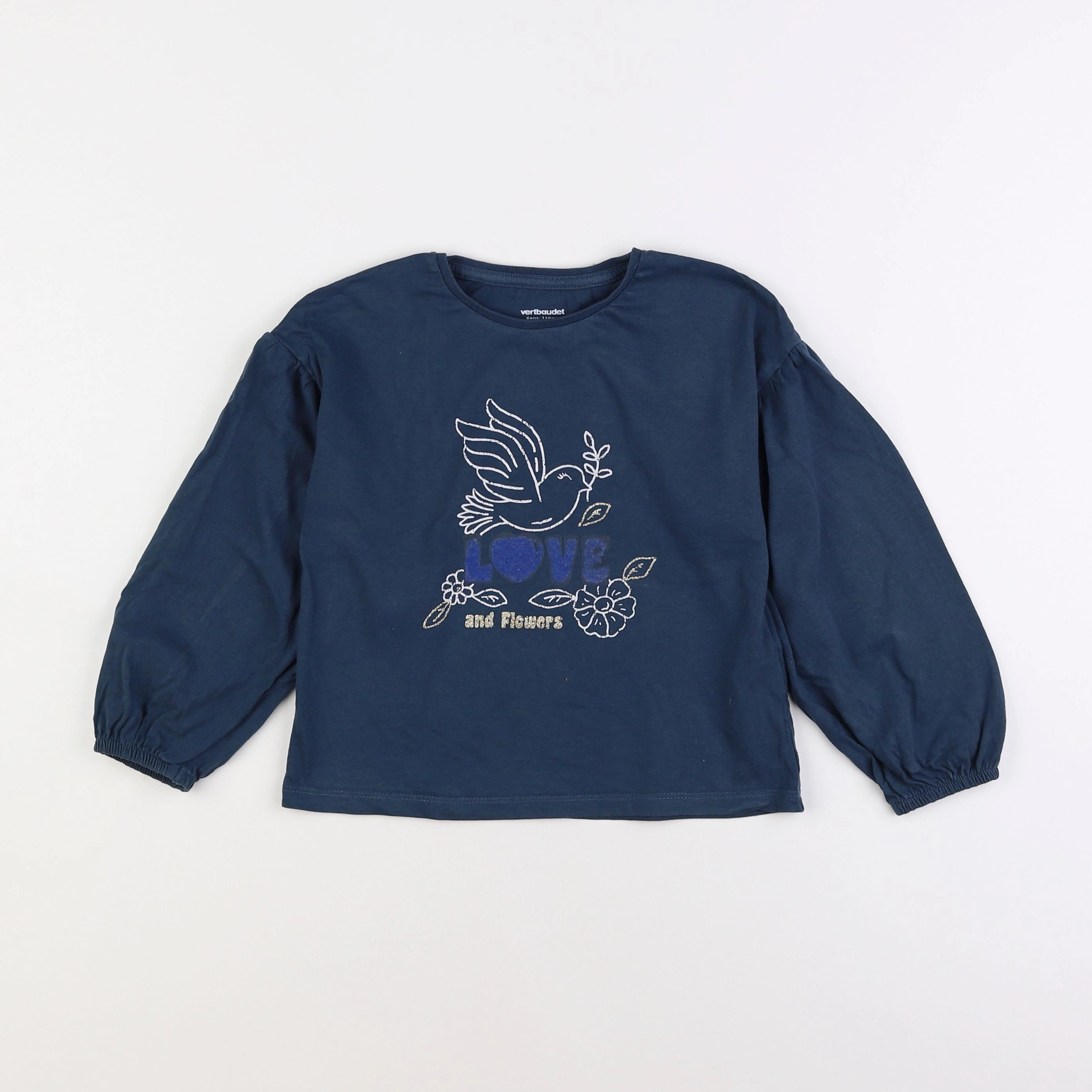 Vertbaudet - tee-shirt bleu - 6 ans