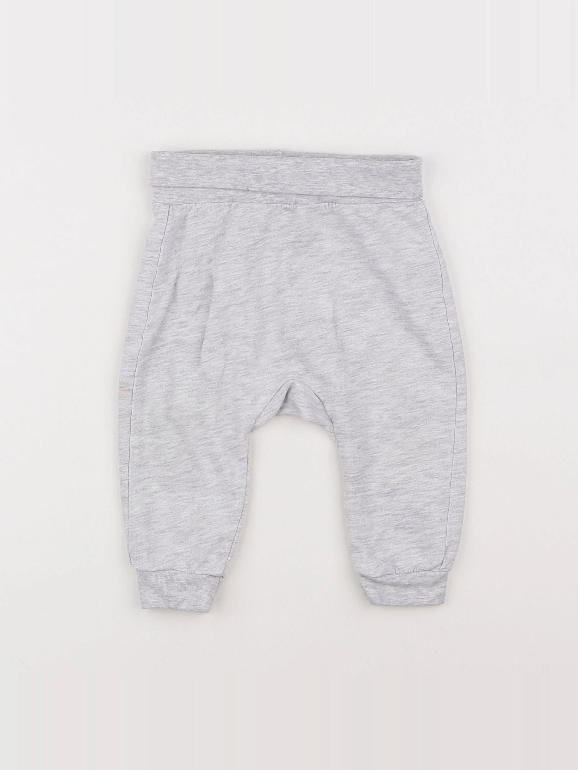 H&M - sarouel gris - 6/9 mois