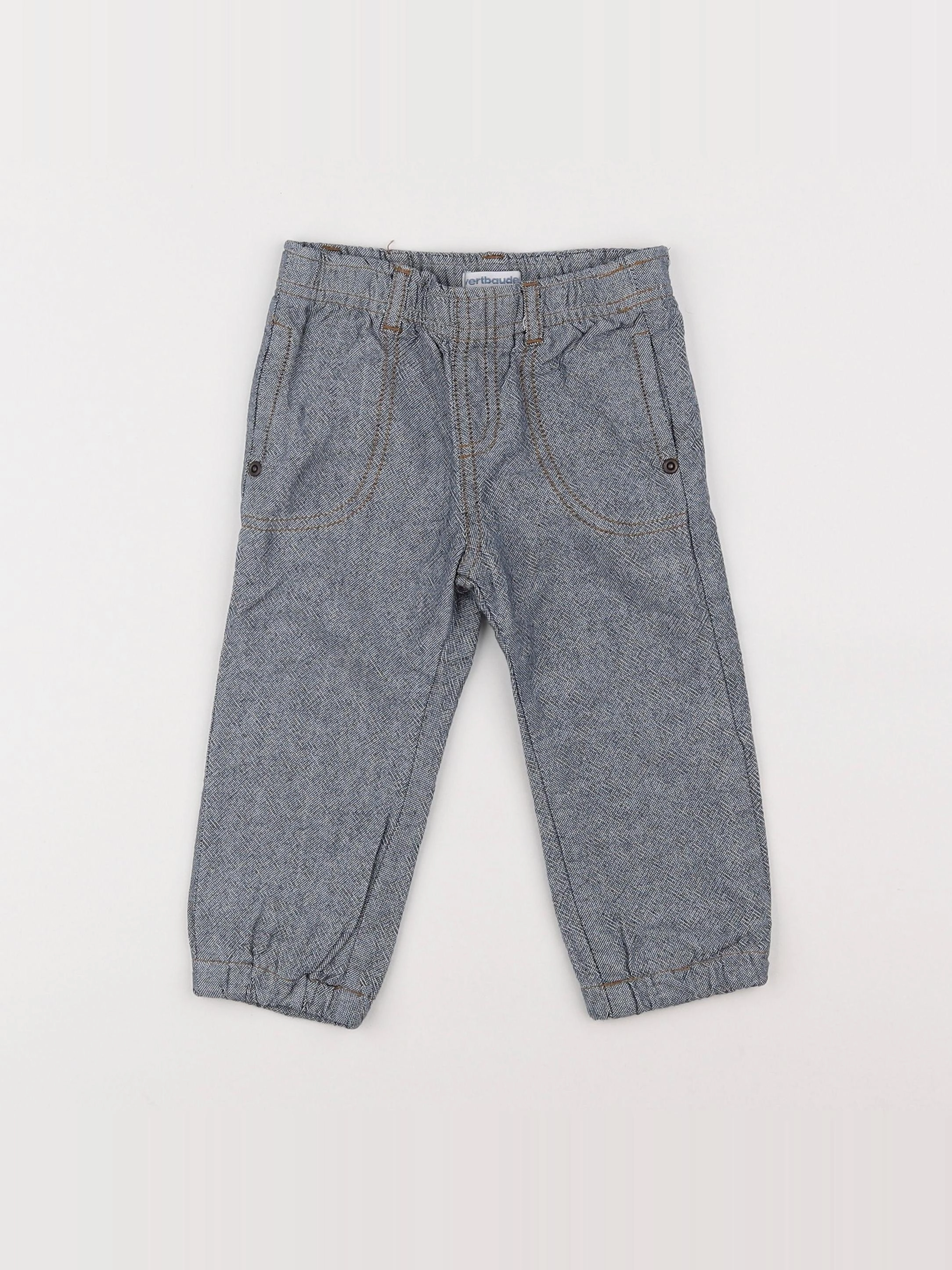 Vertbaudet - pantalon doublé bleu - 18 mois