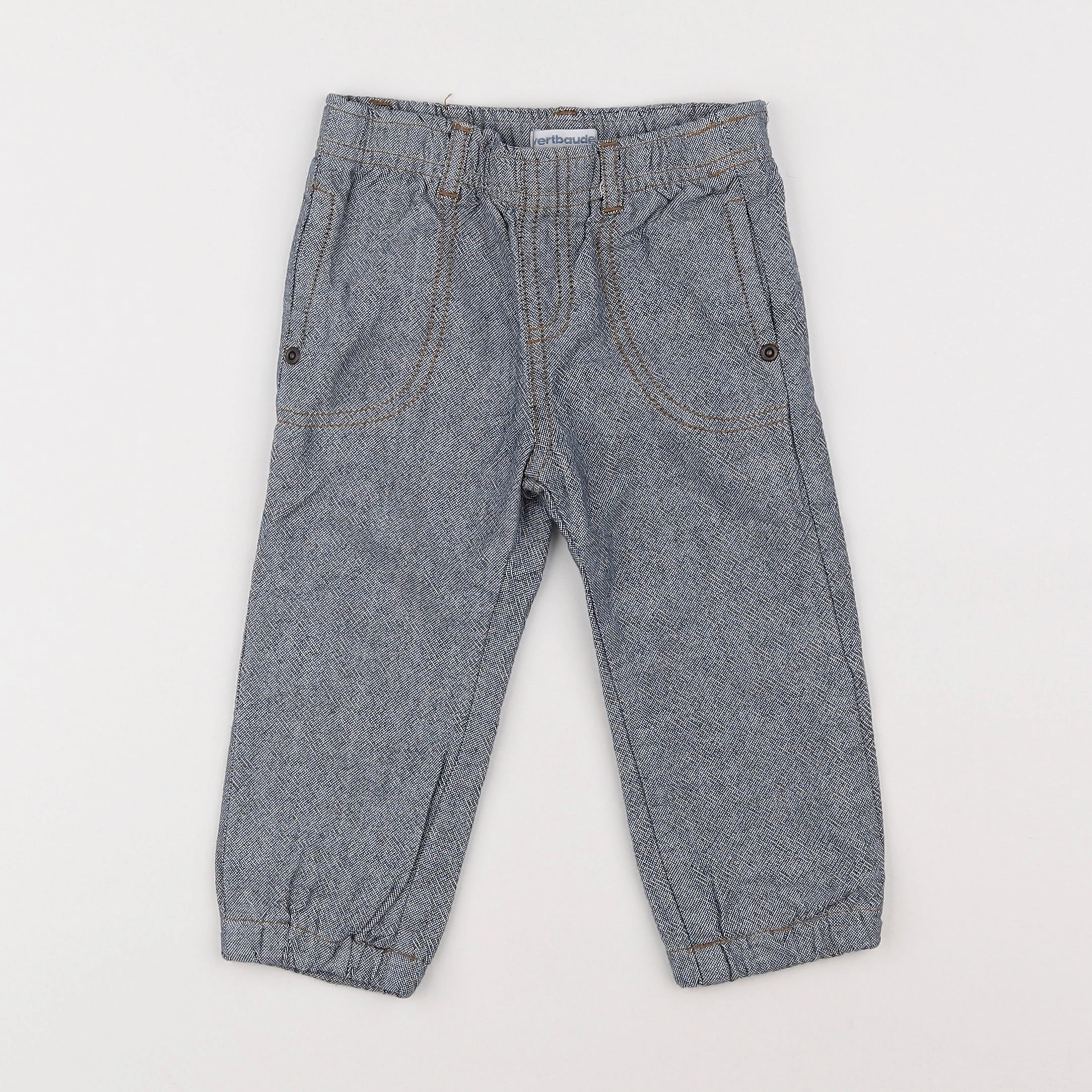 Vertbaudet - pantalon doublé bleu - 18 mois