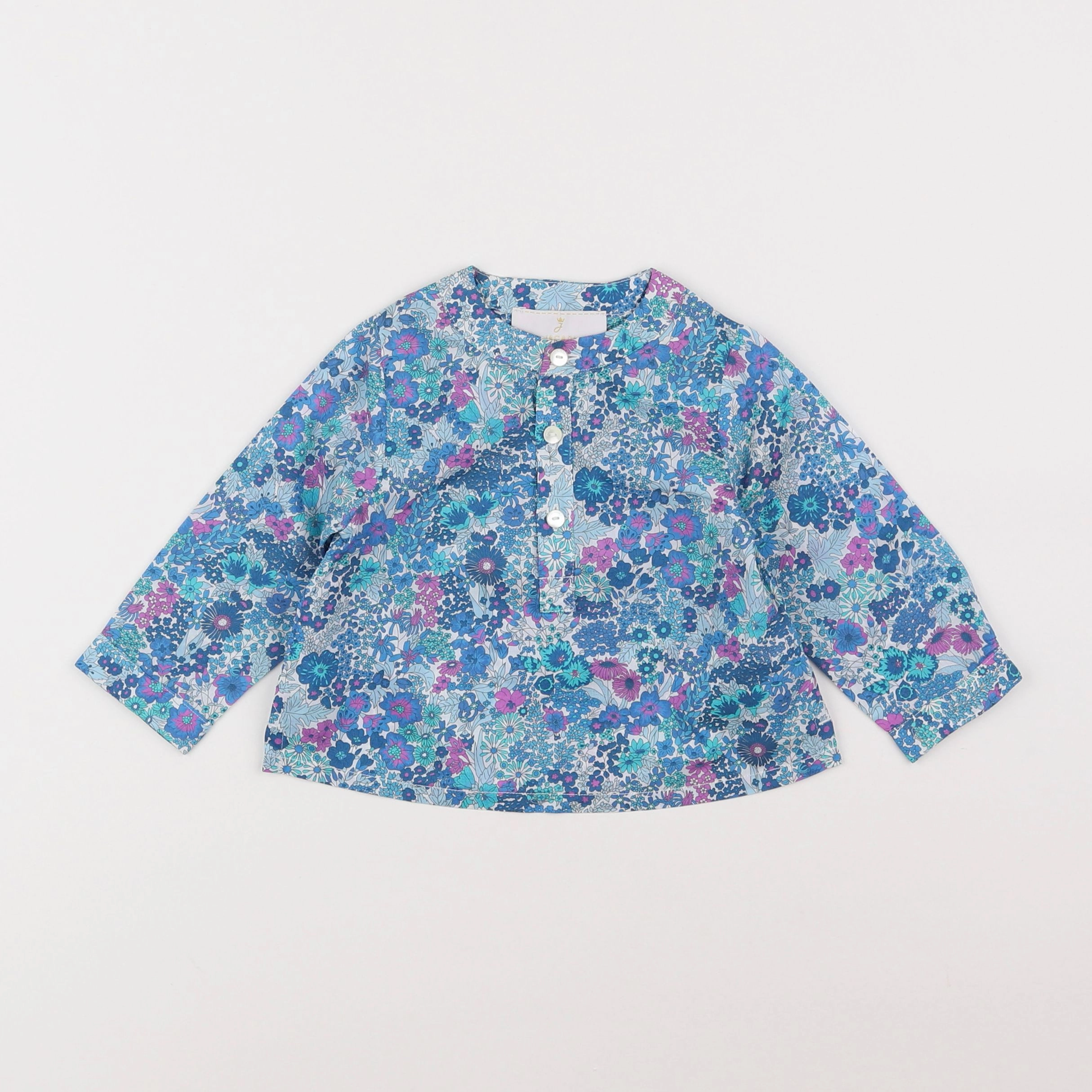 Jacadi - blouse liberty bleu - 12 mois