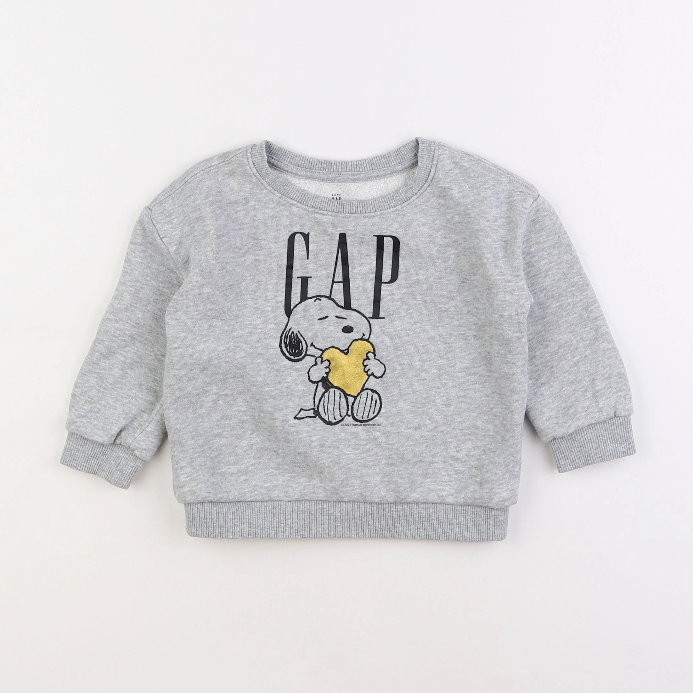 GAP - sweat gris, or - 18 mois à 2 ans